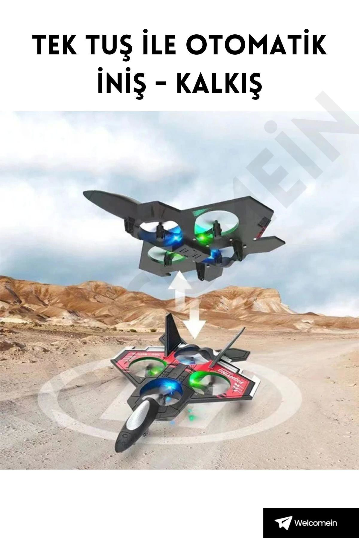 Yusuftex Sünger Gövde 2.4Ghz Uzaktan Kumanda Led İşikli Jet Uçak Drone Baş