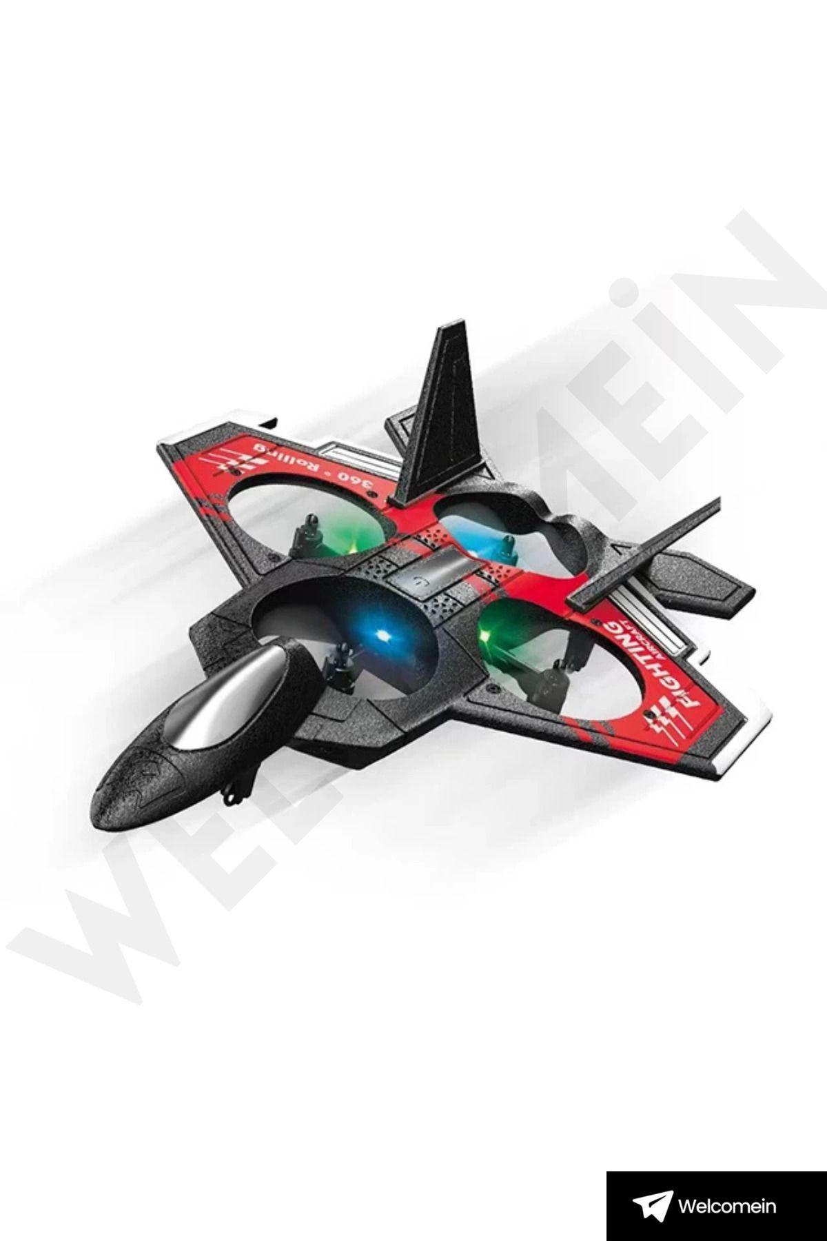 Yusuftex Sünger Gövde 2.4Ghz Uzaktan Kumanda Led İşikli Jet Uçak Drone Baş