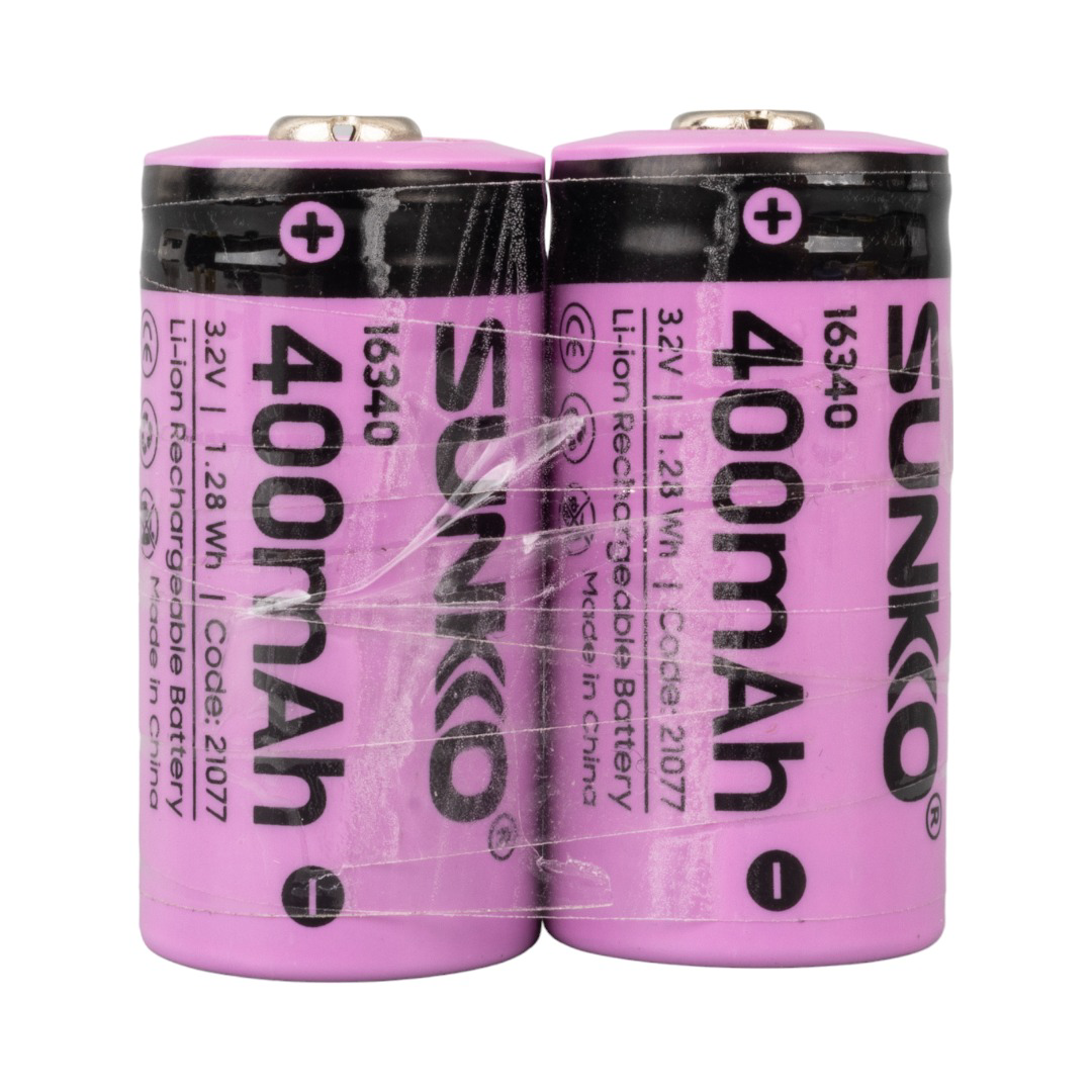 Just Cheap Store Sunkko İfr 3.2 Volt 400 Mah 16340 Şarj Edilebilir Pil  (Tekli)