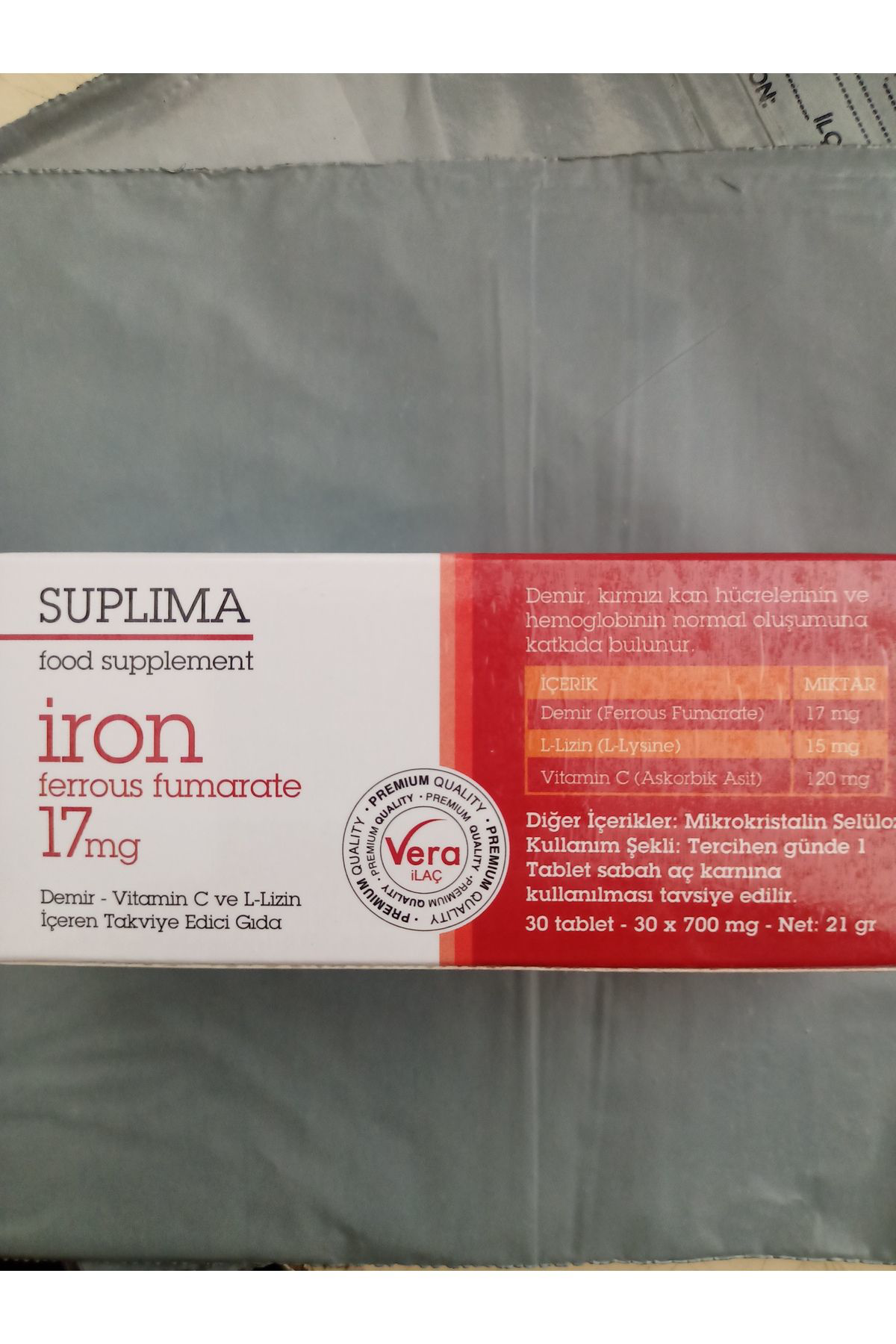 Vera Suplima İron 17 Mg 30 Tb