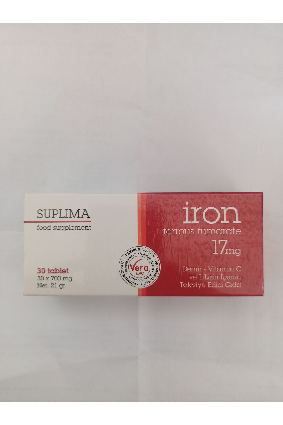 Vera Suplima İron 17 Mg 30 Tb