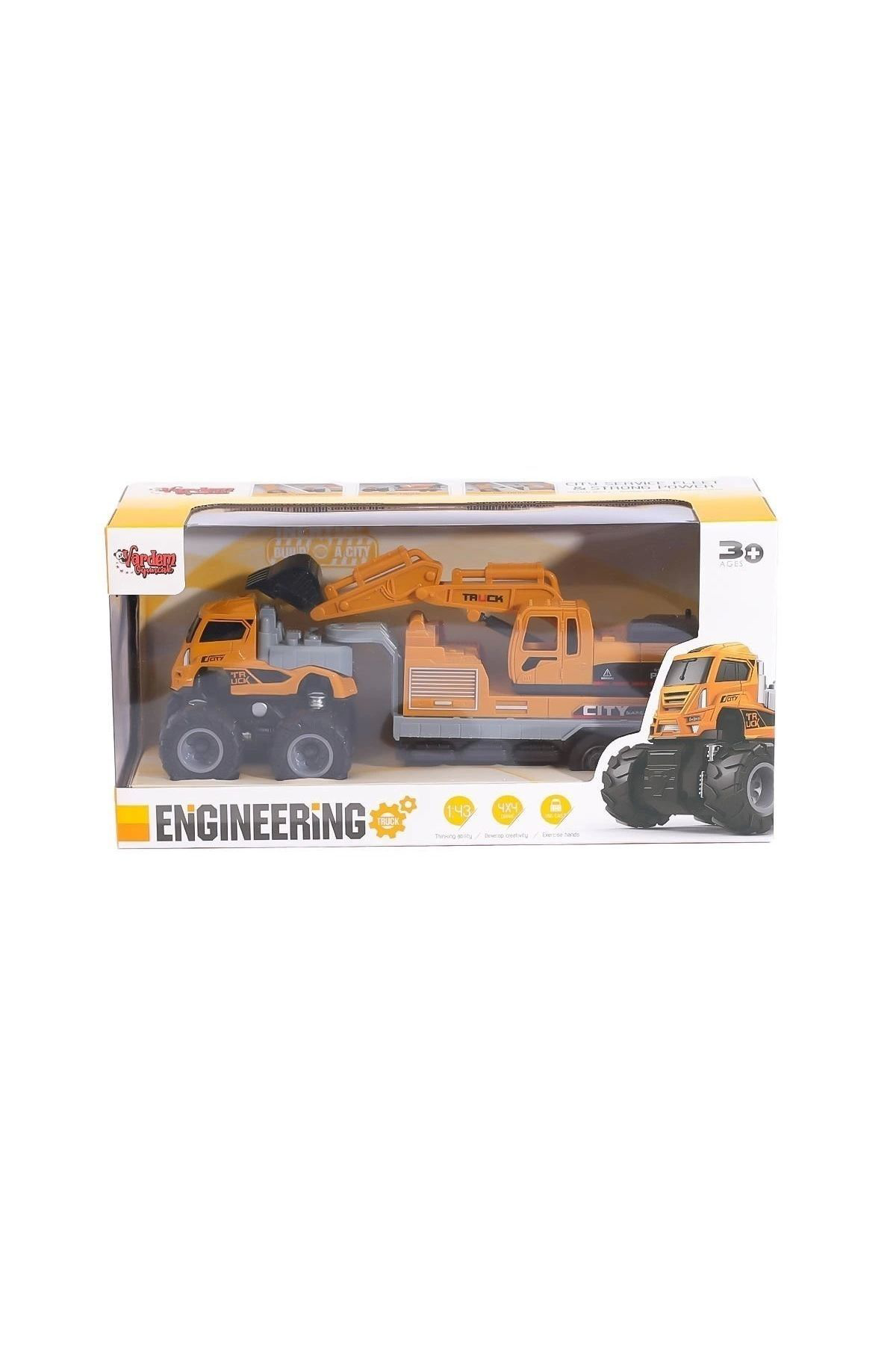 Oyuncak Store Sürtmeli 4X4 İnşaat Araçlari 1:43 Ölçekli Ekskavatör