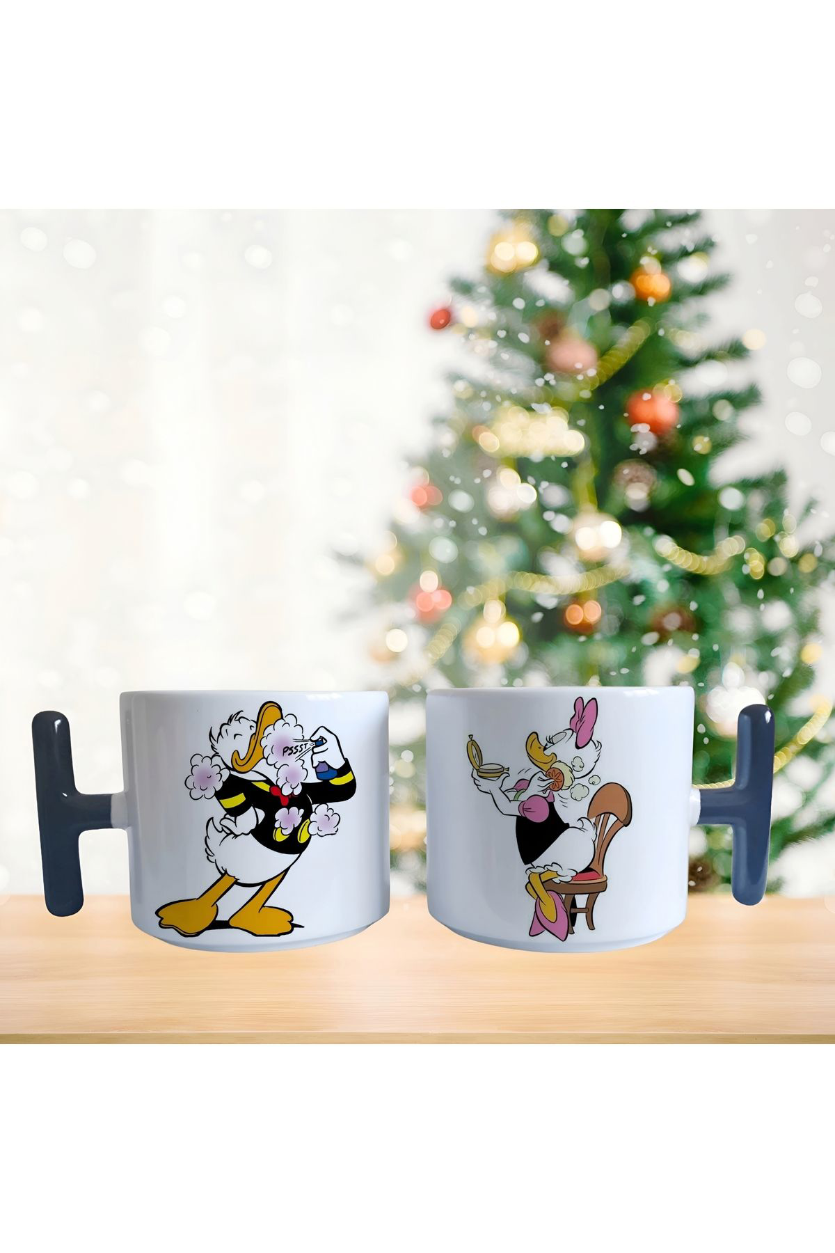 Ghostbusters Süslü Donald Duck Ve Daisy Porselen Fincan / Kupa -Mug