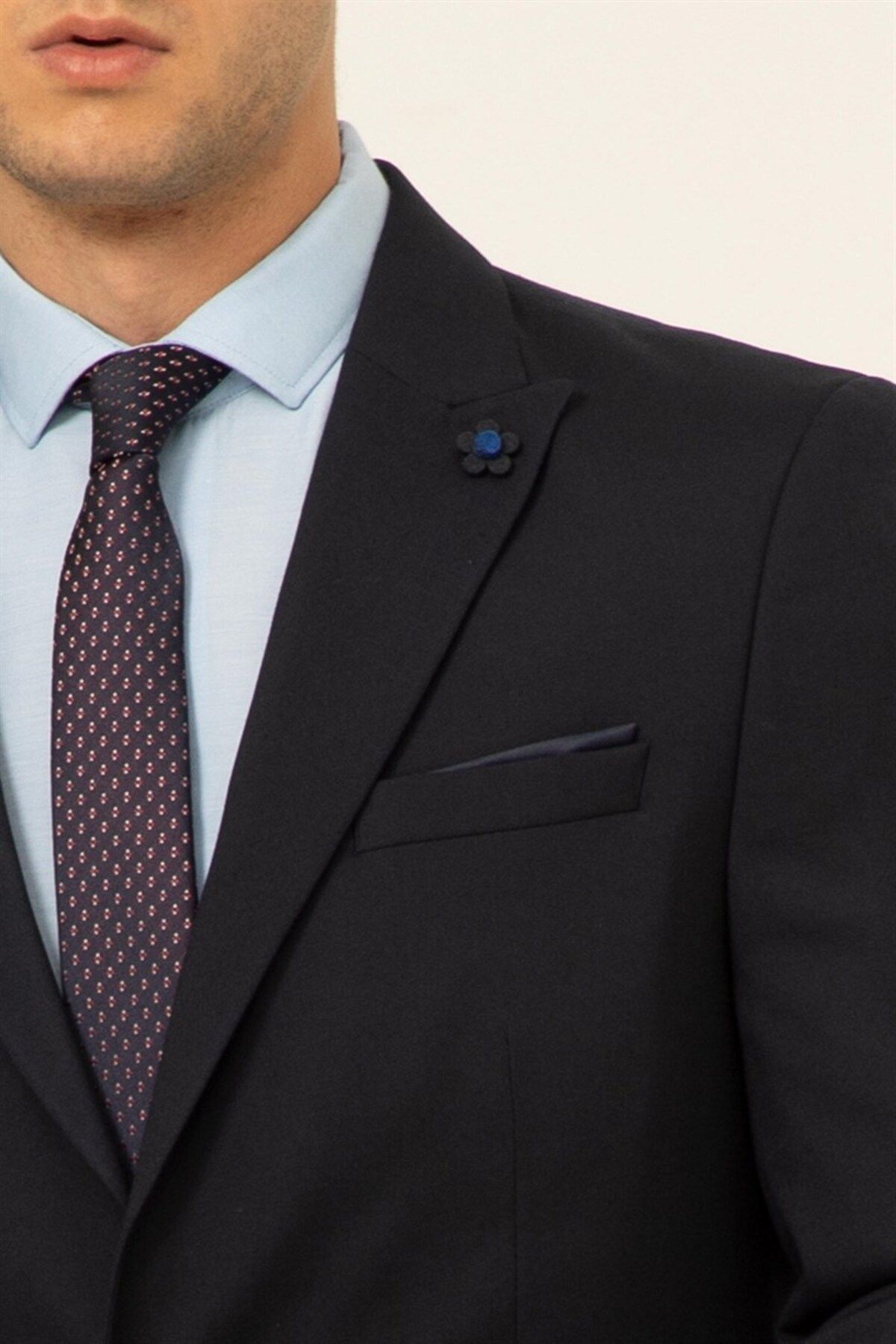 Süvari 6 Drop Slim Fit Lacivert Yeleksiz Düz Takım Elbise