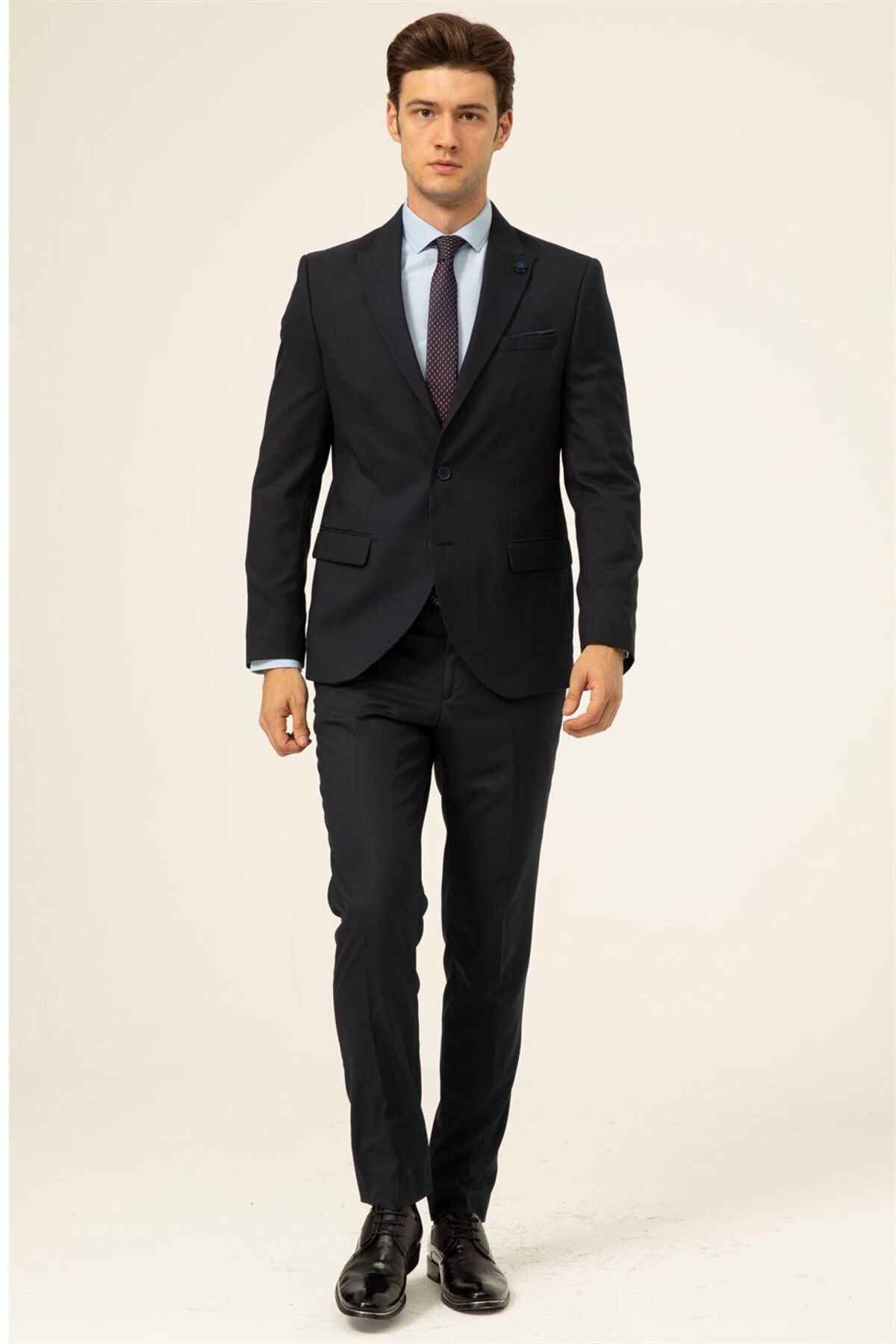 Süvari 6 Drop Slim Fit Lacivert Yeleksiz Düz Takım Elbise