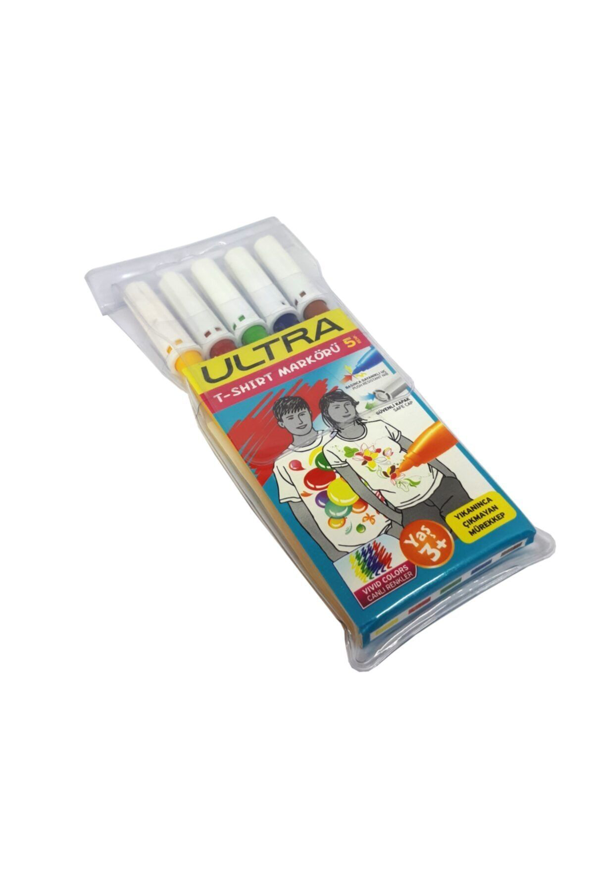 Ultra T-Shirt Markörü Kumaş Boyama Kalemi 5'Li Paket