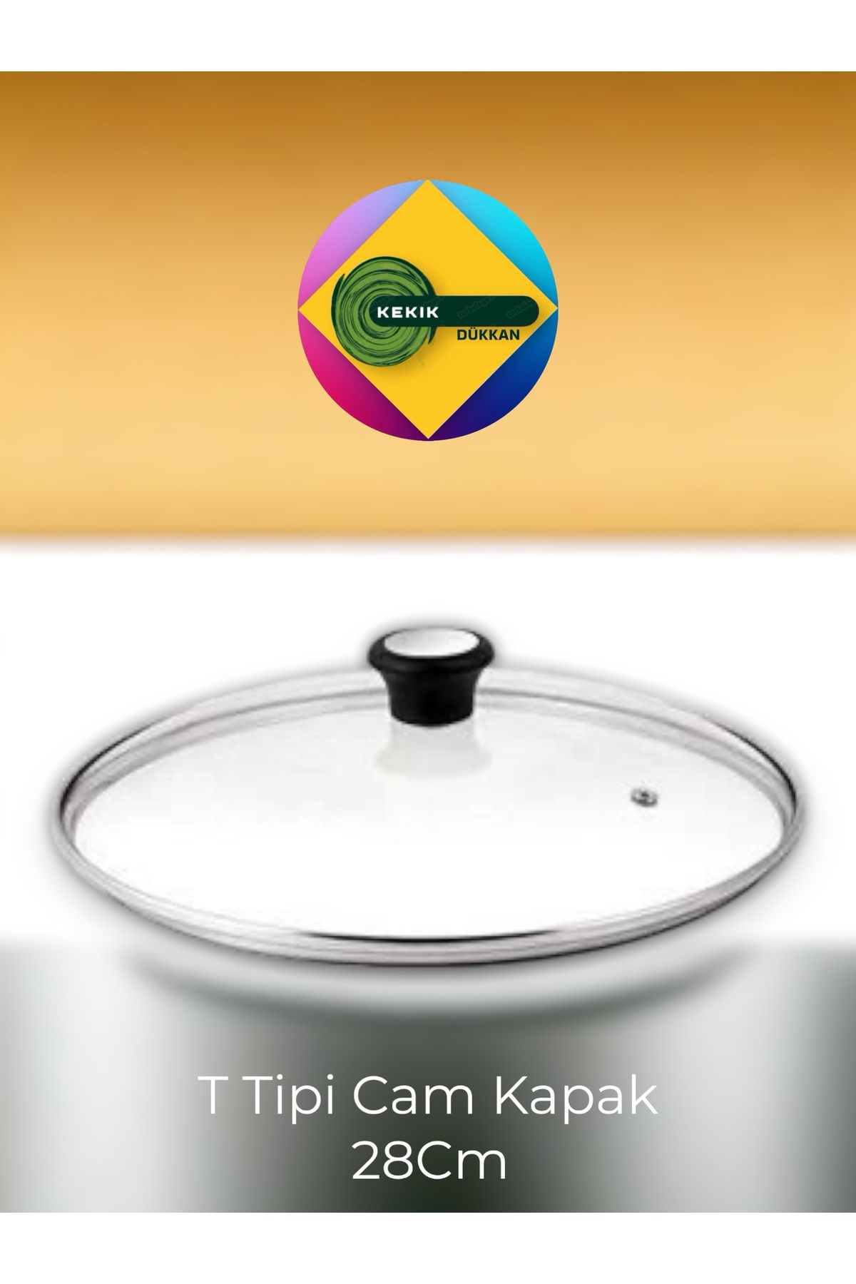 Kekikdükkan T Tipi 28Cm Cam Kapak