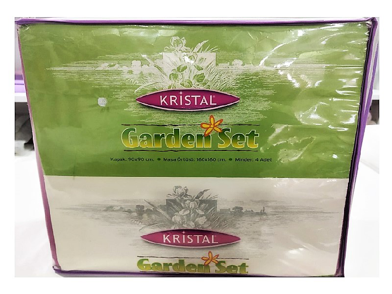 Taç Kristal Taç Kristal Bahçe Minder Takimi-Bordo