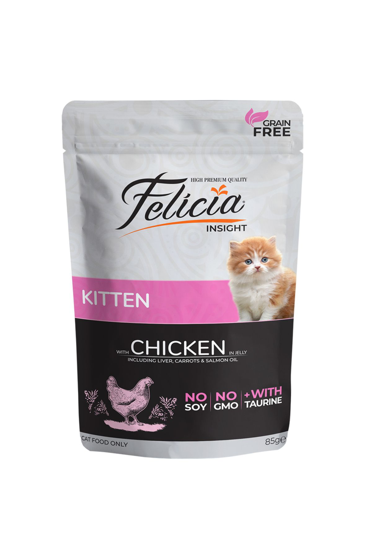 Felicia Tahilsiz 85 Gr Pouch Yavru Tavuklu Yaş Kedi Mamasi 12 Adet