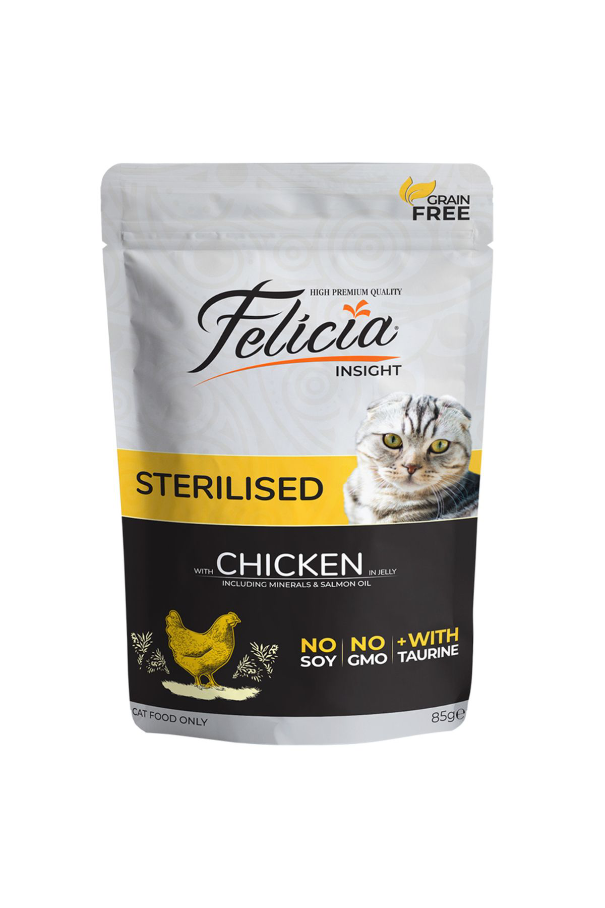 Felicia Tahilsiz 85 Gr Pouch Sterilised Tavuklu Yaş Kedi Mamasi 12 Adet