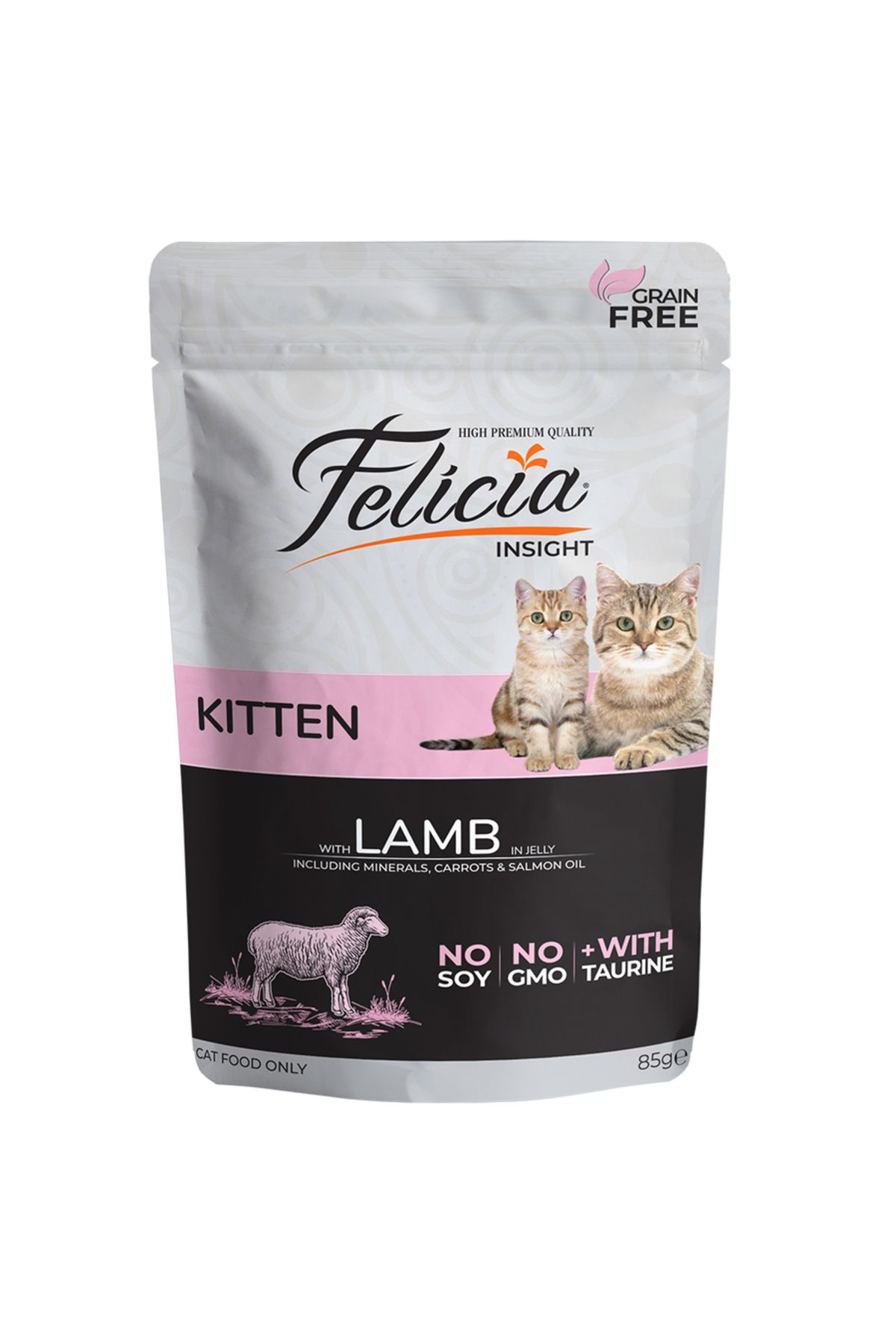Felicia Tahilsiz 85 Gr Pouch Yavru Kuzu Etli Yaş Kedi Mamasi 12 Adet
