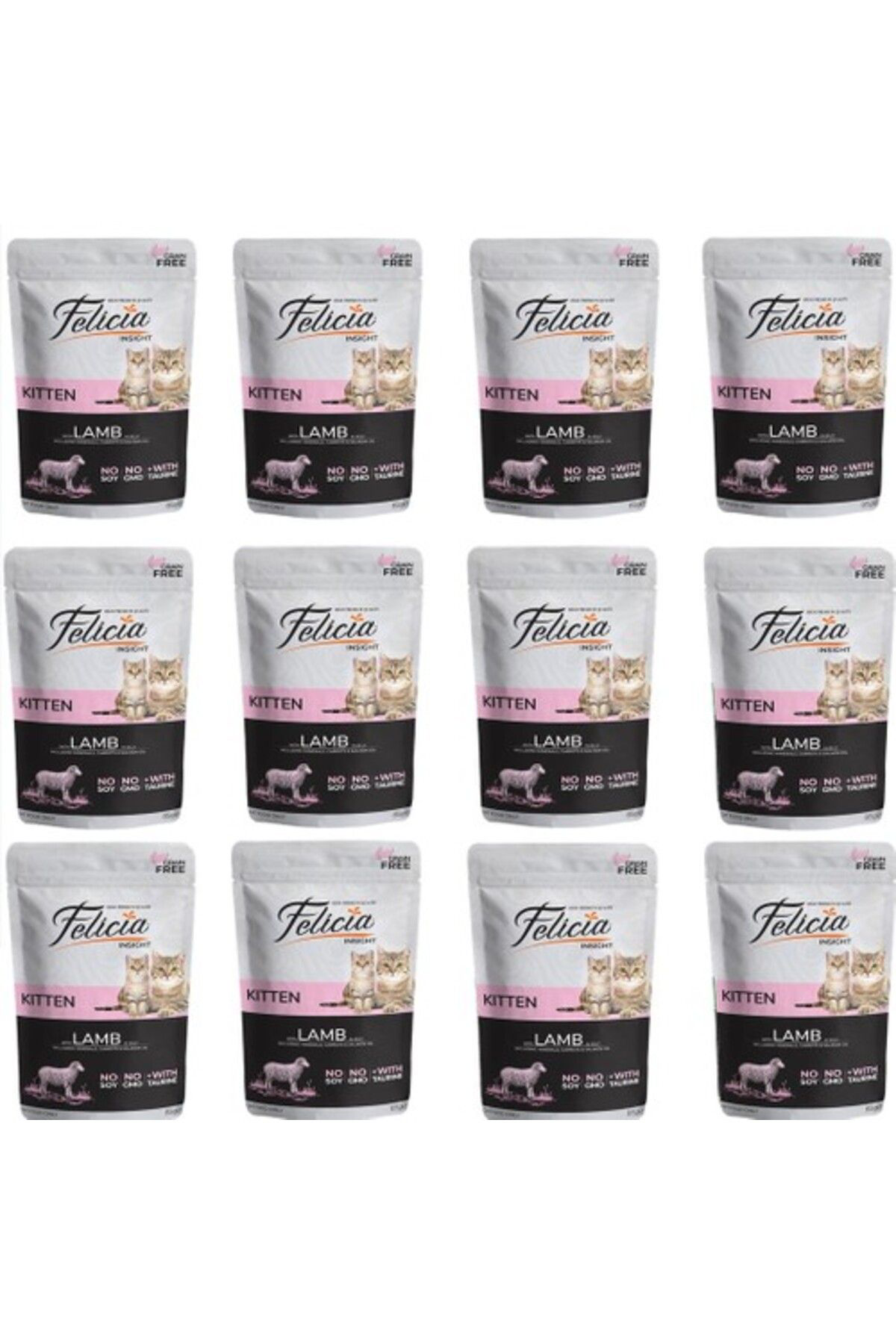 Felicia Tahilsiz 85 Gr Pouch Yavru Kuzu Etli Yaş Kedi Mamasi 12 Adet