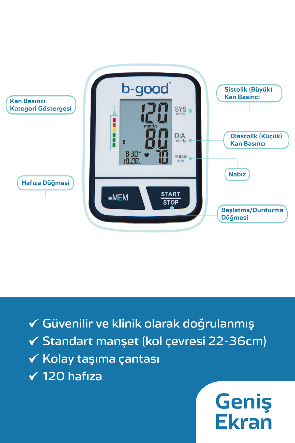 B-Good Tam Otomatik Koldan Dijital Tansiyon Aleti