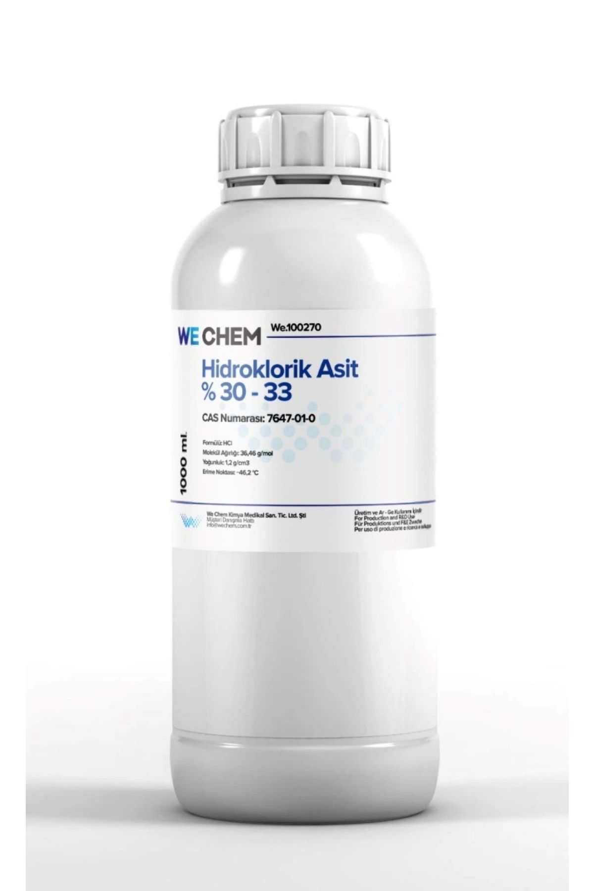 We Chem Taş Asidi Hidroklorik Asit Hcl % 30 - 33 1000 Ml