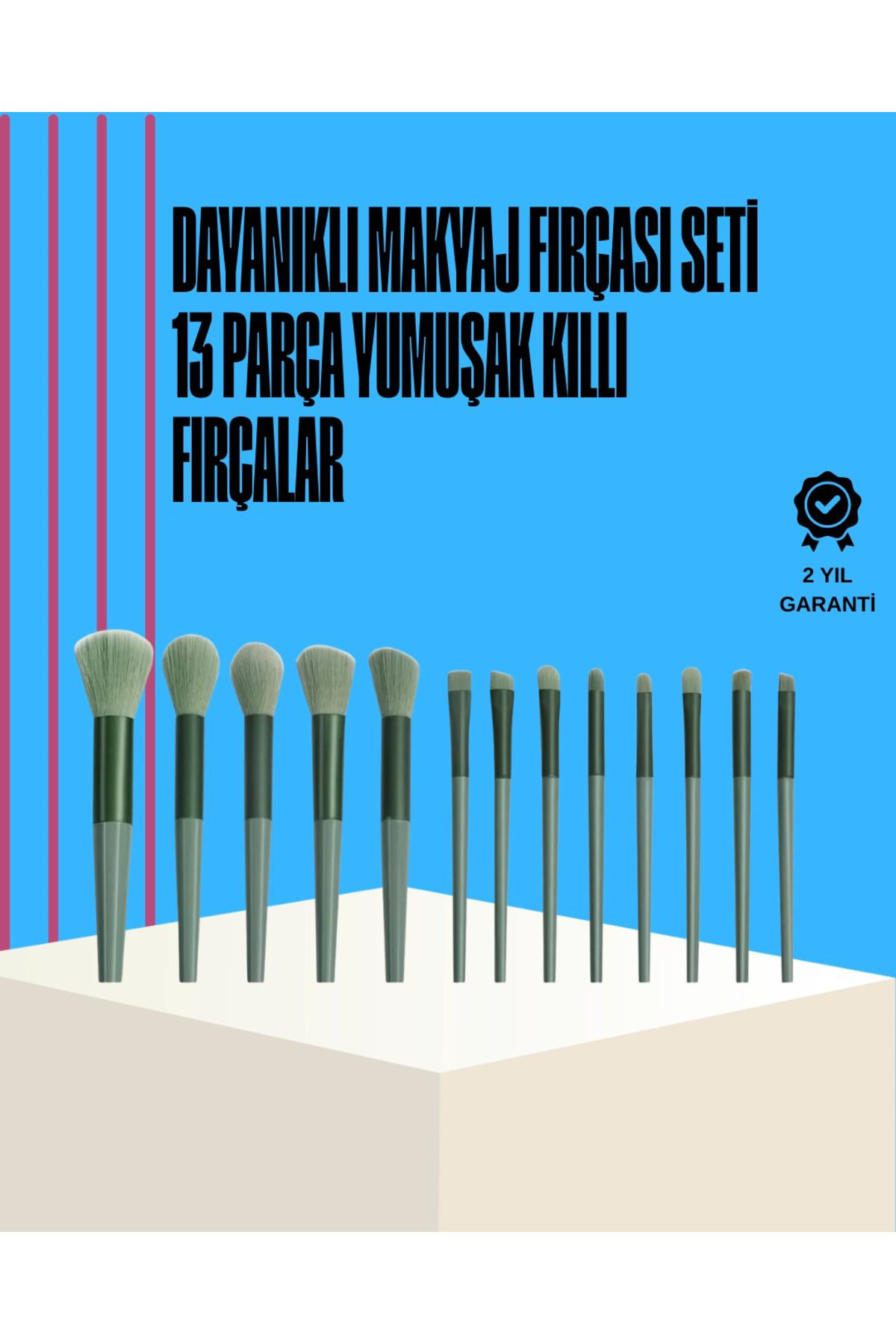 Rby Taşinabilir Ergonomik Yapili 13 Adet Fiber Killi Yüz Ve Göz Makya