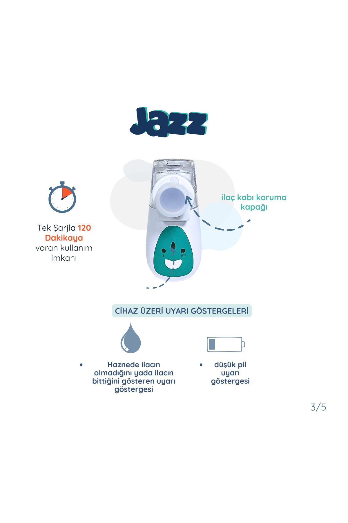 Jazz Taşinabilir (Ultrasonik) Mesh Nebulizatör
