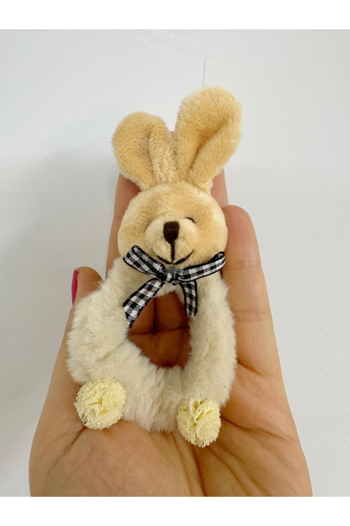 Arescollection Tavşanli Peluş Lastikli Simit  Çocuk Tokasi