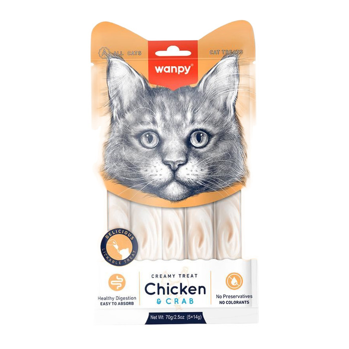Wanpy Tavuklu Yengeçli Sivi Kedi Ödül Mamasi 5X14 Gr