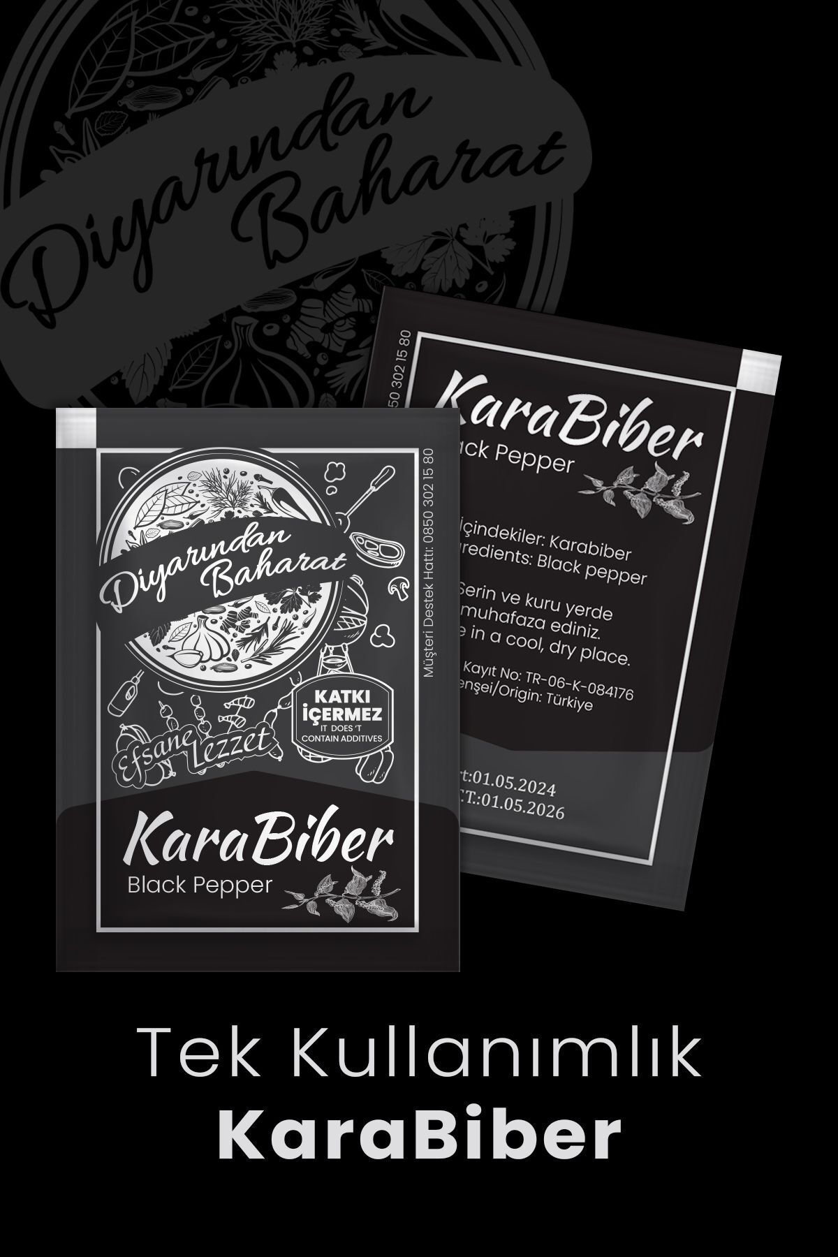 Diyarindan Baharat Tek Kullanimlik Karabiber Baharati 1000 Adet 5X7cm