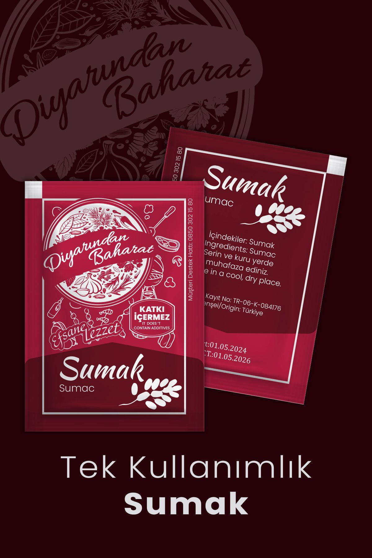 Diyarindan Baharat Tek Kullanimlik Sumak Baharati 1000 Adet 5X7cm