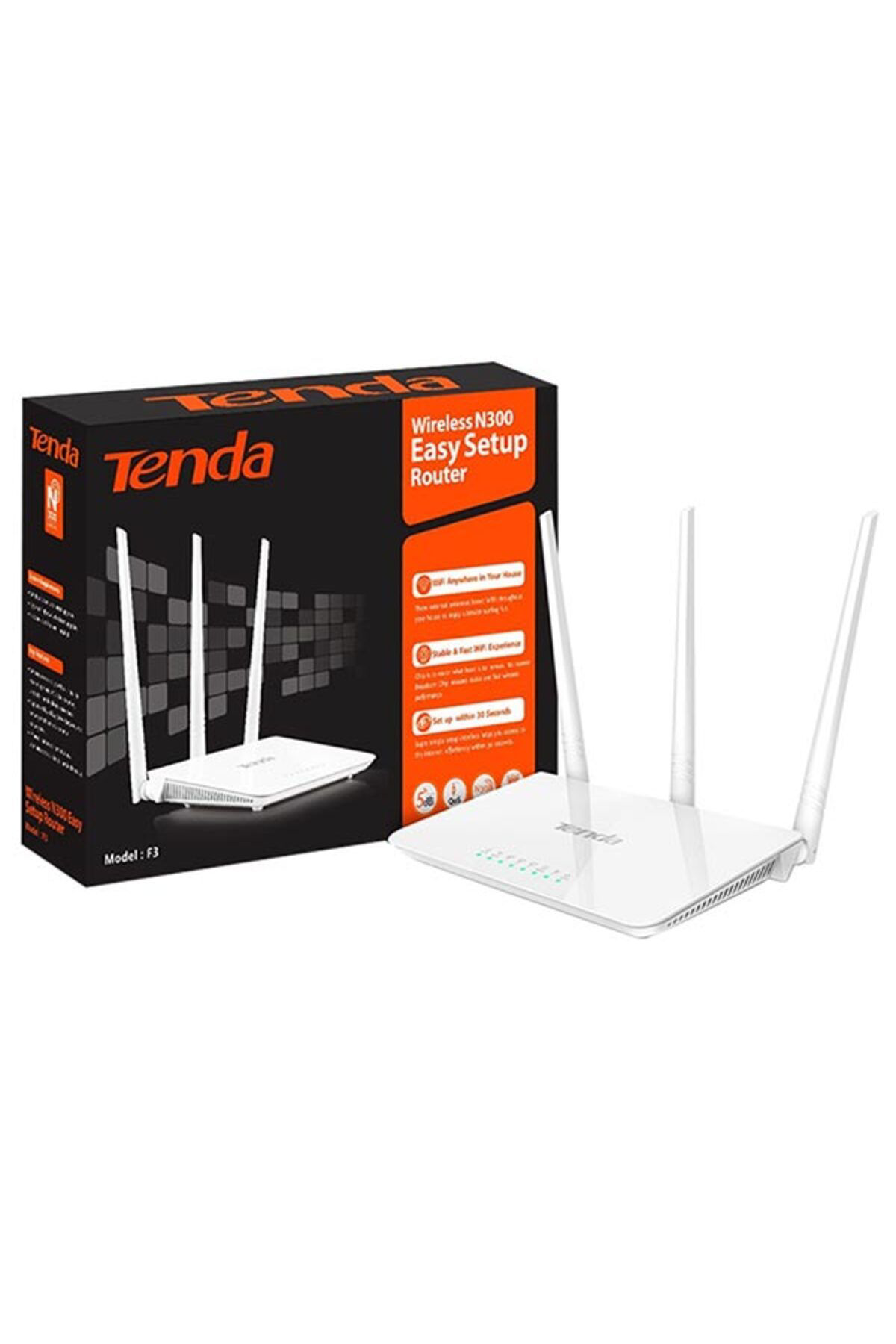 Ok Aksesuar Tenda F3 4 Port 300 Mbps 3 Antenli Access Point Router  Go5060887