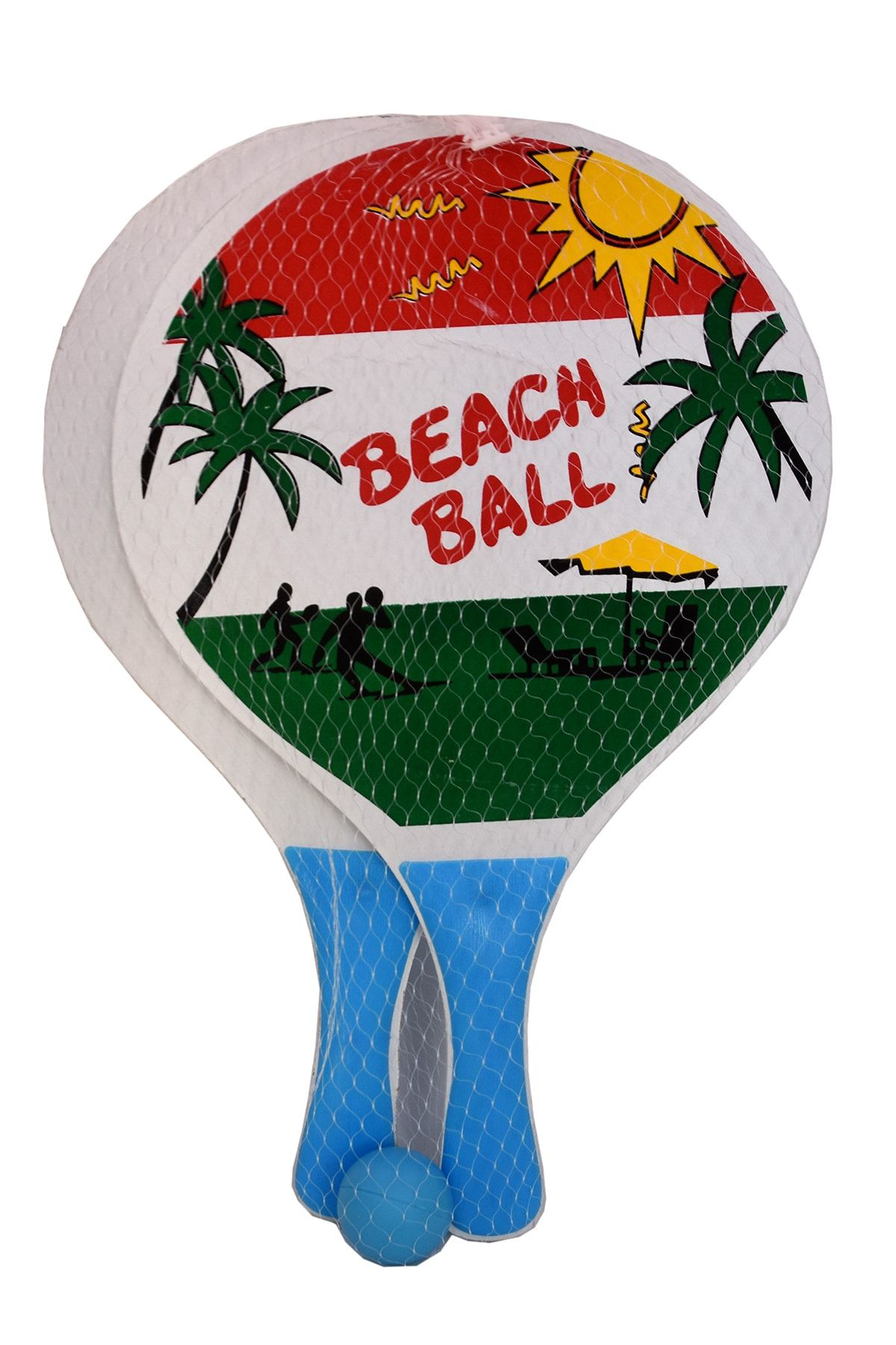 Udatoys Tenis Raketi Beach Ball Ahşap Tahta Raket Pinpon Top Seti 2Li