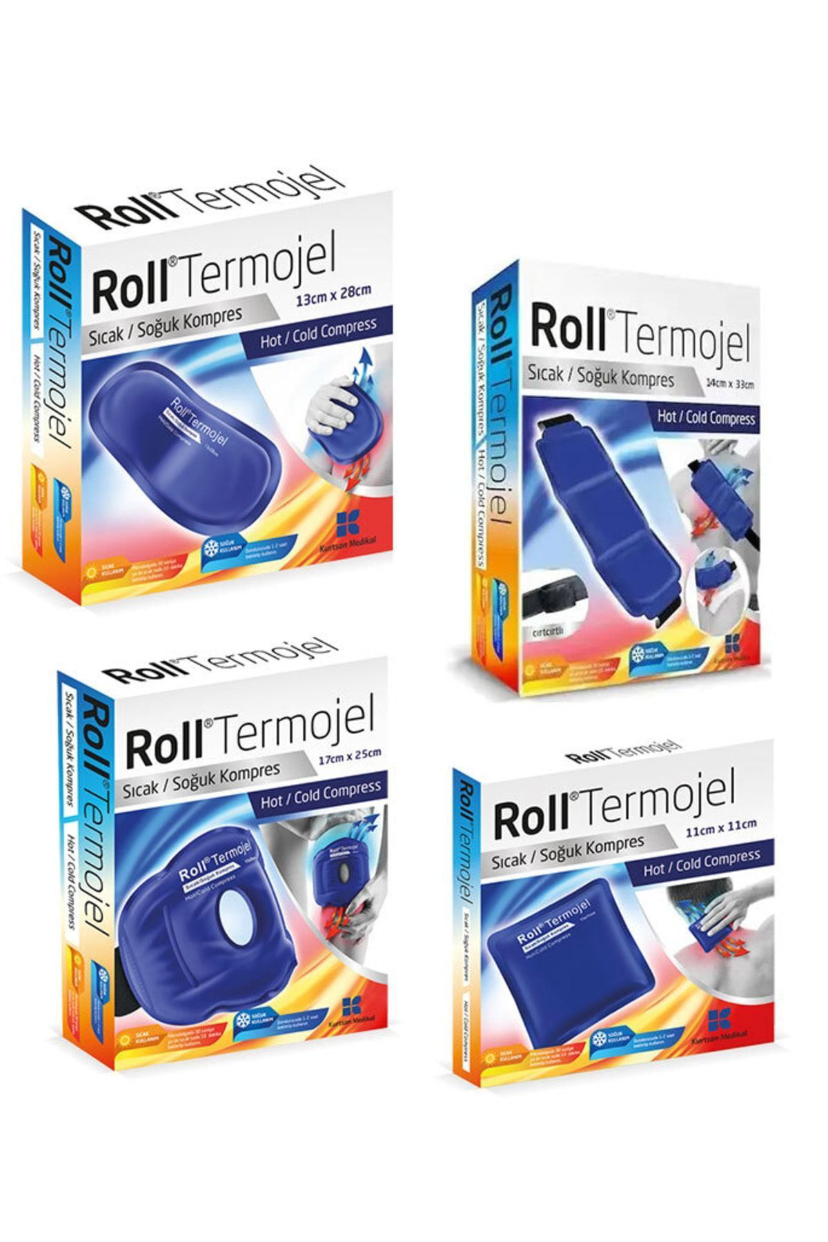 Roll Termojel Sicak Soğuk Kompres Seti 4 Farkli Ürün