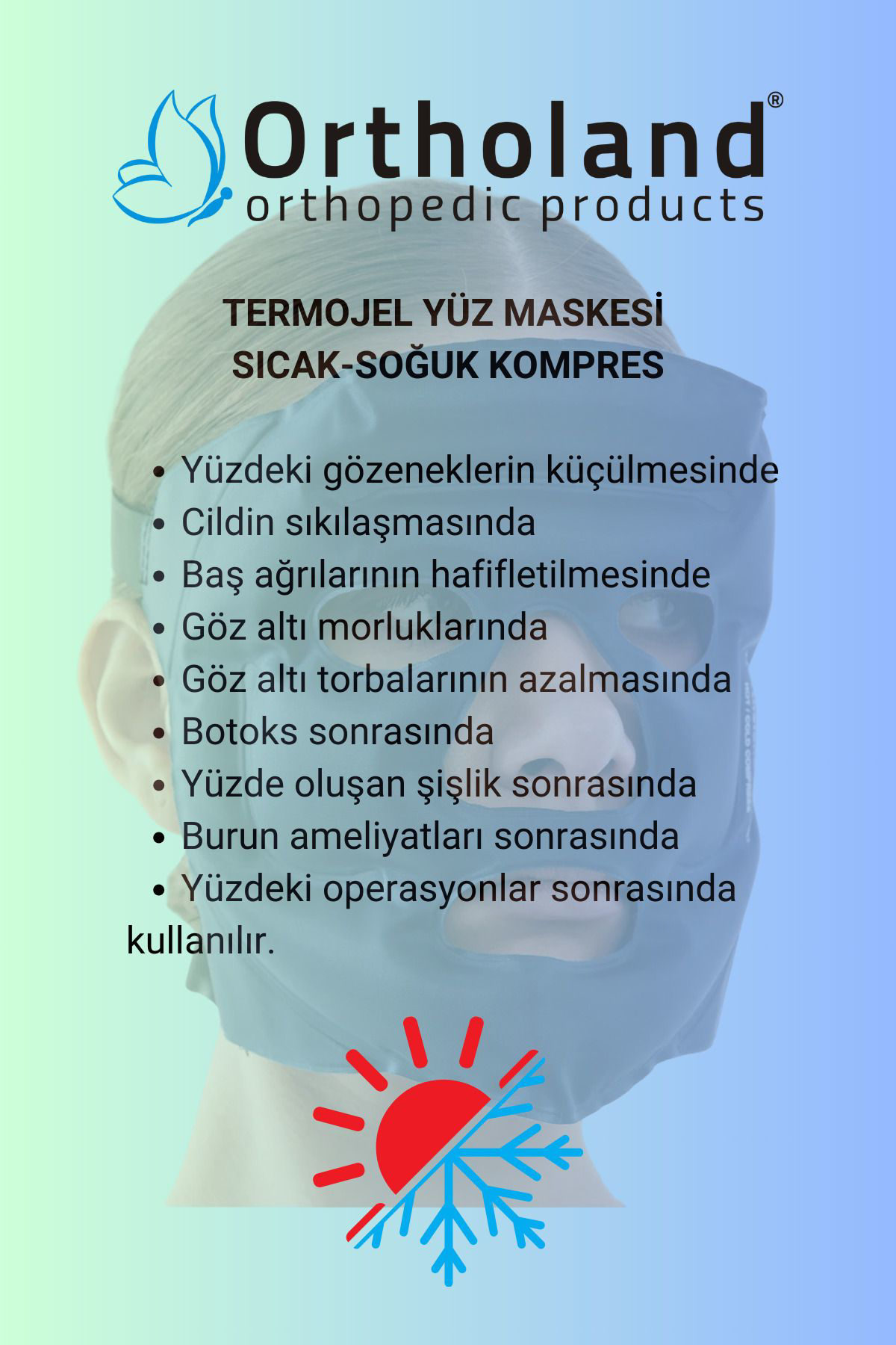 Ortholand Termojel Yüz Maskesi Sicak-Soğuk Kompres