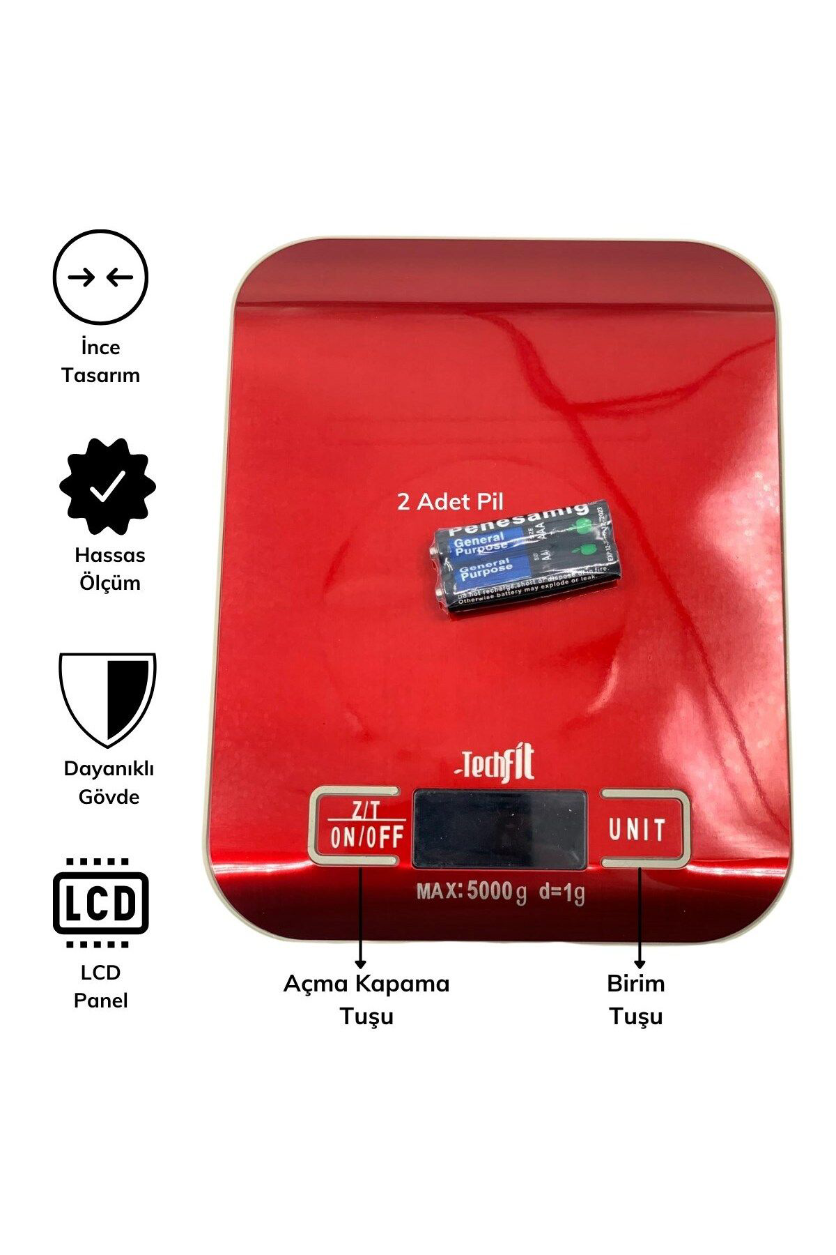 Ok Aksesuar Tf 1002 Hassas Ölçümlü Maksimum 5 Kg Kapasiteli Led Ekran Platin