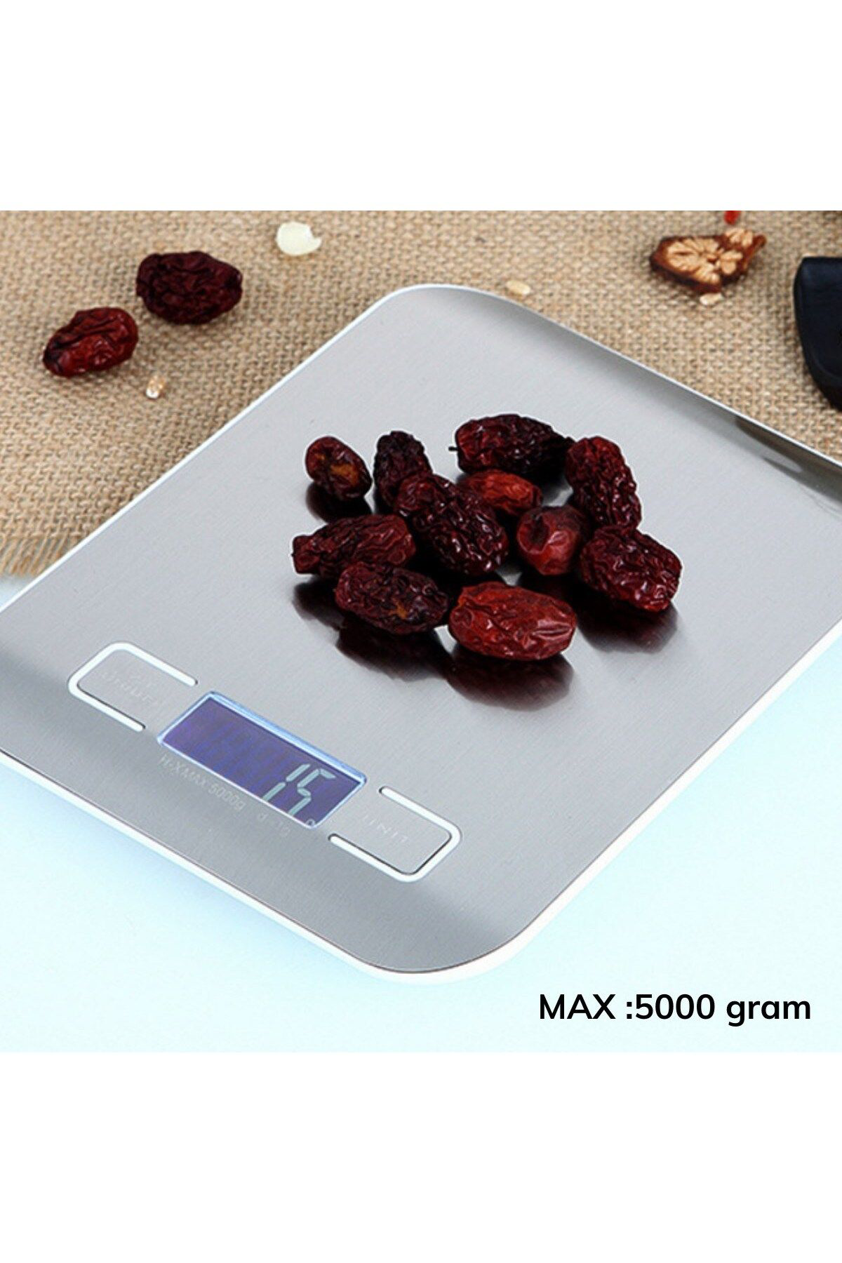Ok Aksesuar Tf 1002 Hassas Ölçümlü Maksimum 5 Kg Kapasiteli Led Ekran Platin
