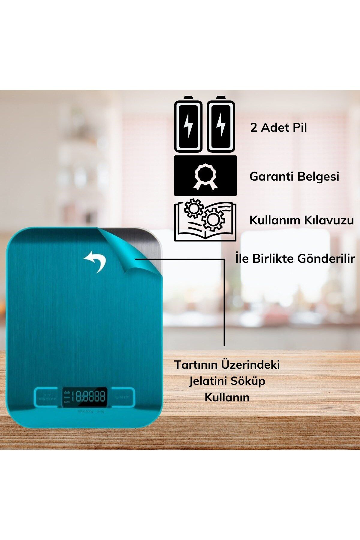 Ok Aksesuar Tf 1002 Hassas Ölçümlü Maksimum 5 Kg Kapasiteli Led Ekran Platin