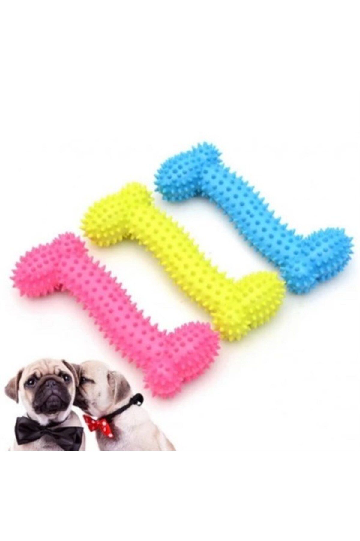 Ok Aksesuar Tiny Kemik Oyuncaği Tirtikli Yüzey Küçük Kemik Plastik Köpek Oyun