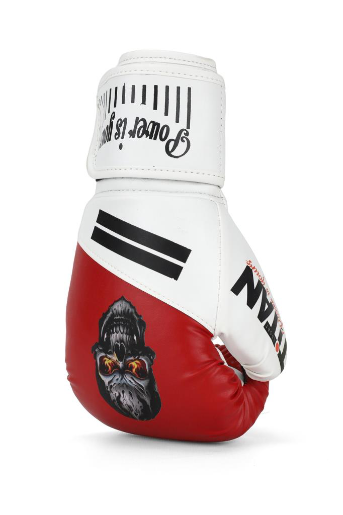 Titan Sport  Kirmizi Beyaz Kurukafa Desenli Boks Eldiveni 2'Li Set