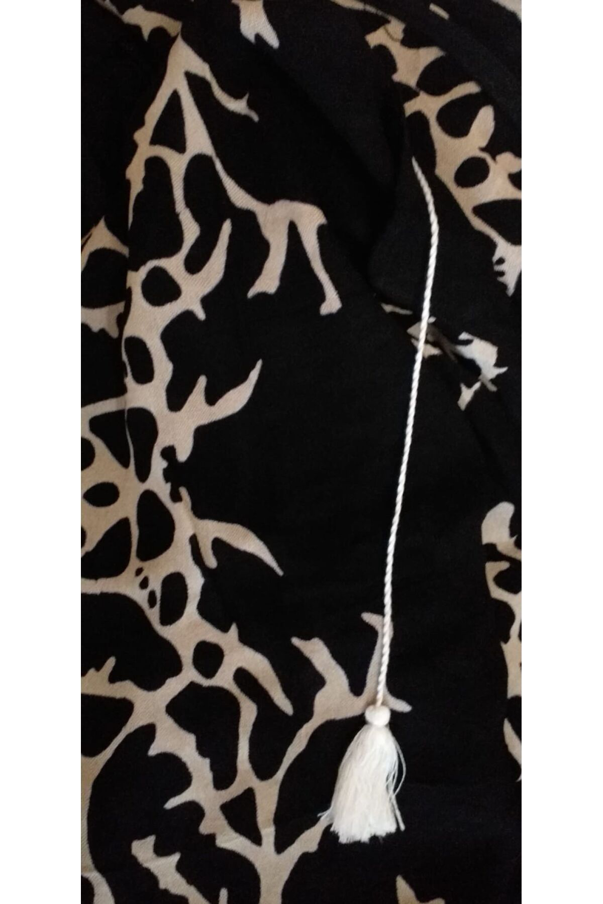 Sunsurf Tokat Taş Baski Kaftan Pareo Siyah