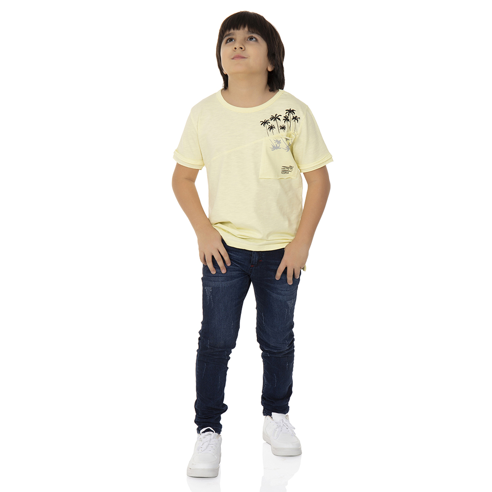 Toontoy   Erkek Çocuk T-Shirt Palmiyeli Baski