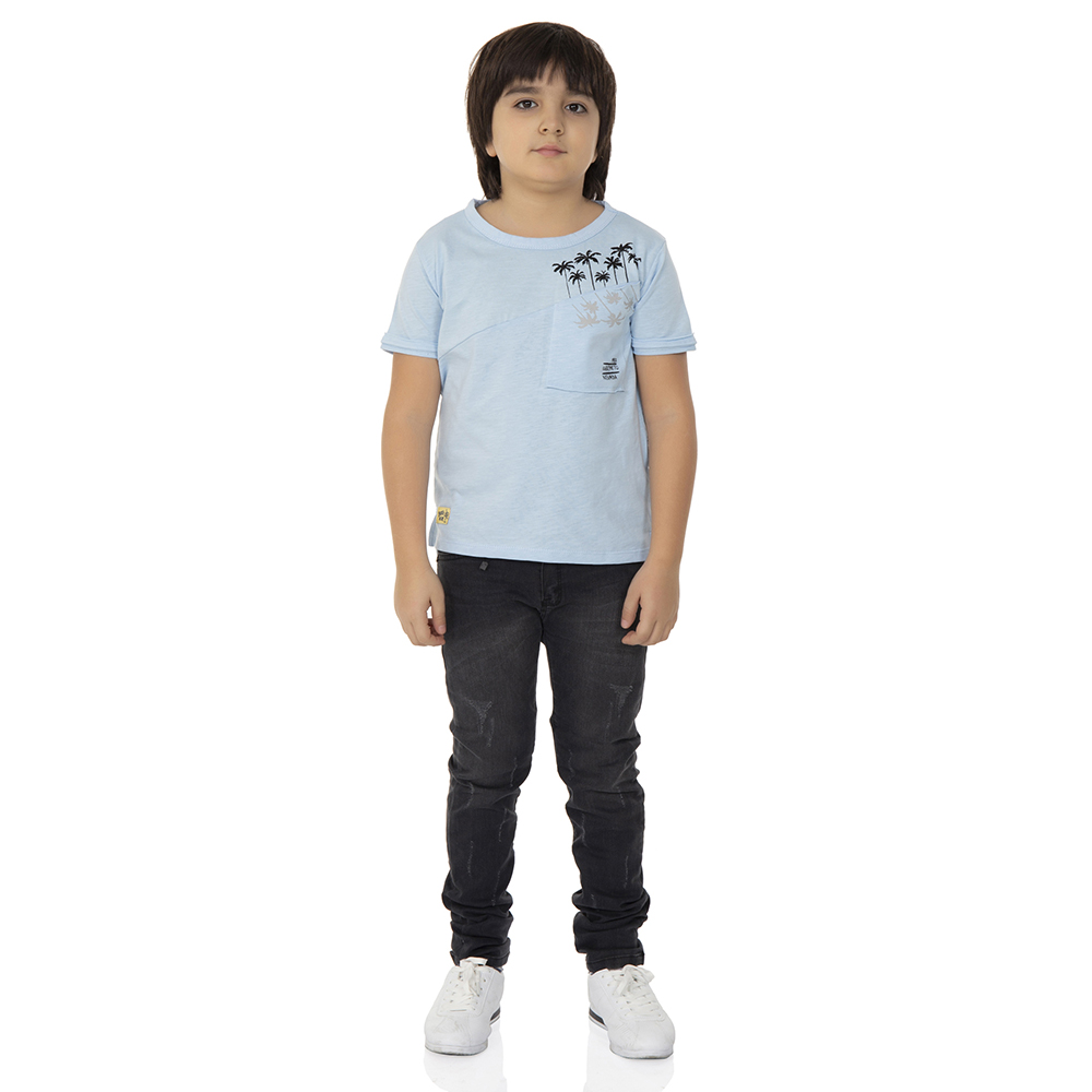 Toontoy   Erkek Çocuk T-Shirt Palmiyeli Baski