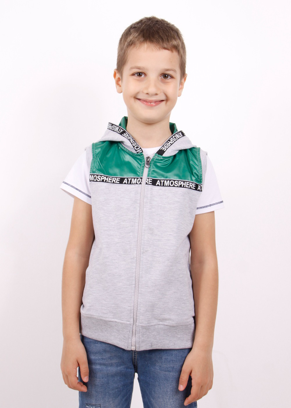Toontoy  Erkek Çocuk Şeritli Kapüşonlu Yelek