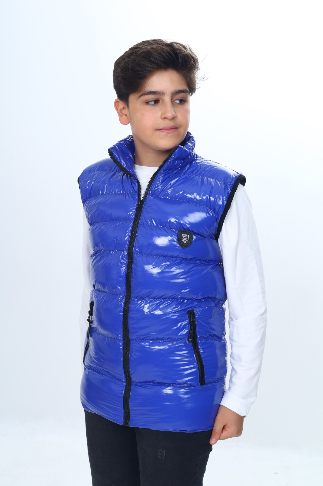 Toontoy  Erkek Çocuk Parlak Görünümlü Göğsü Armali Yelek