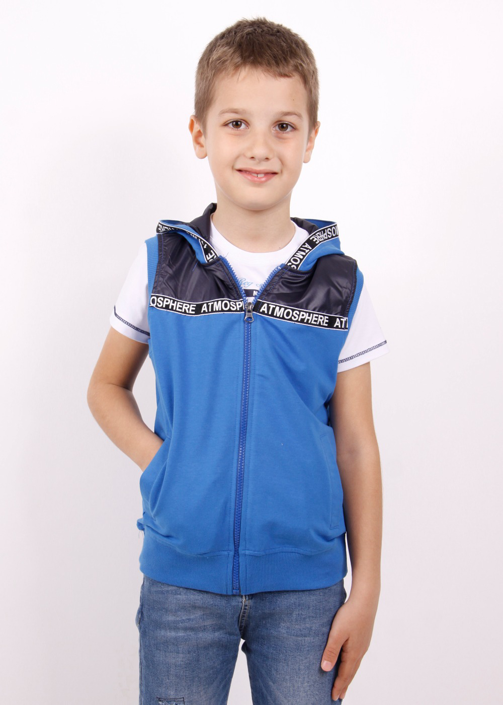 Toontoy  Erkek Çocuk Şeritli Kapüşonlu Yelek