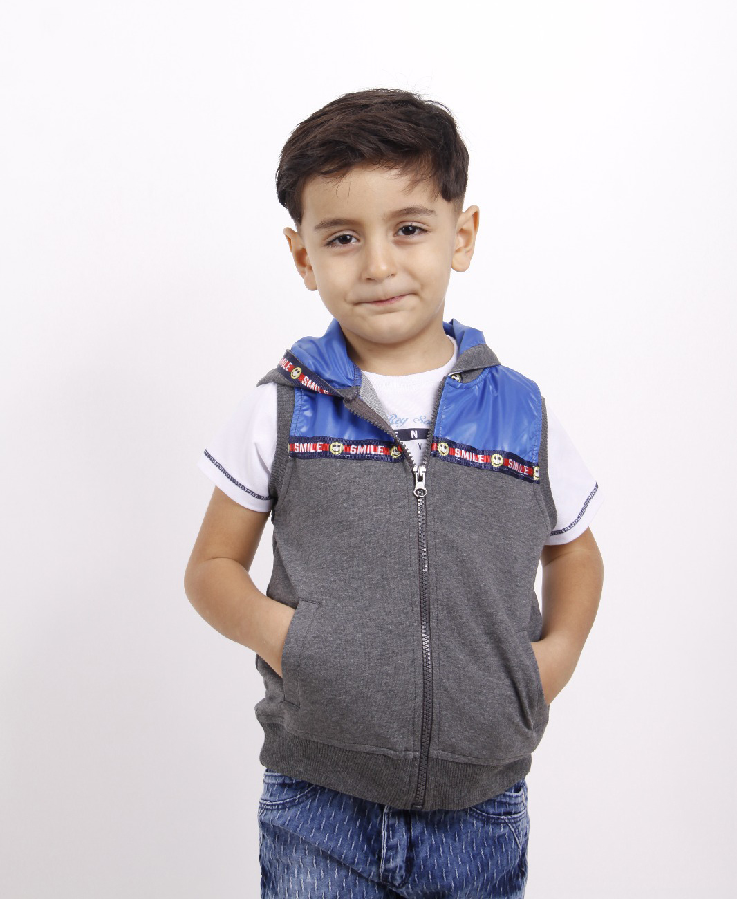 Toontoy  Erkek Gülen Yüz Kapüşonlu Hirka