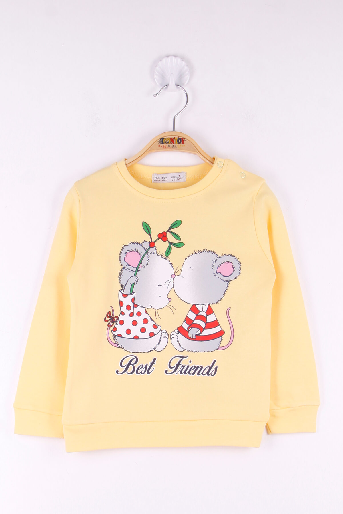 Toontoy  Kiz Çocuk Best Friend Baskili Pamuklu Sweatshirt