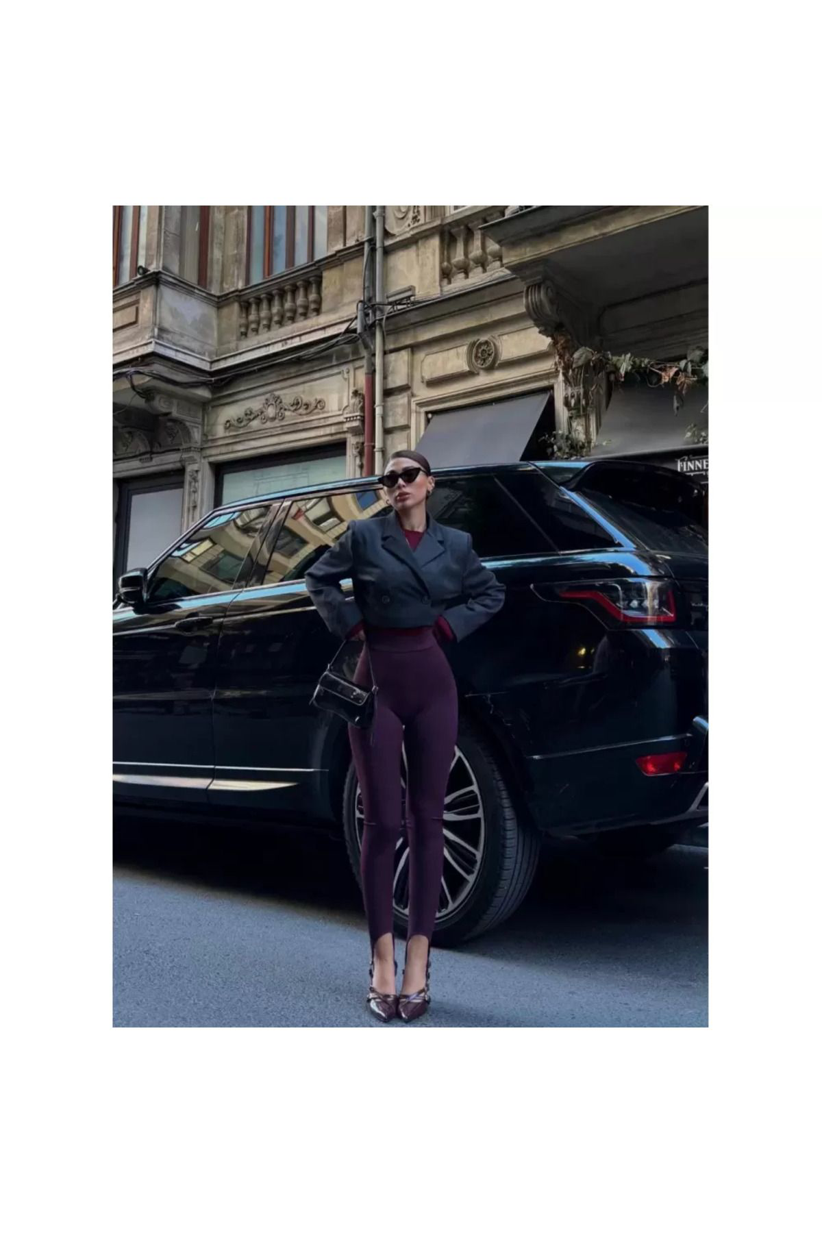 Beste Gürel Toparlayici Füzo Tayt Likrali Ayak Detayli - Bordo