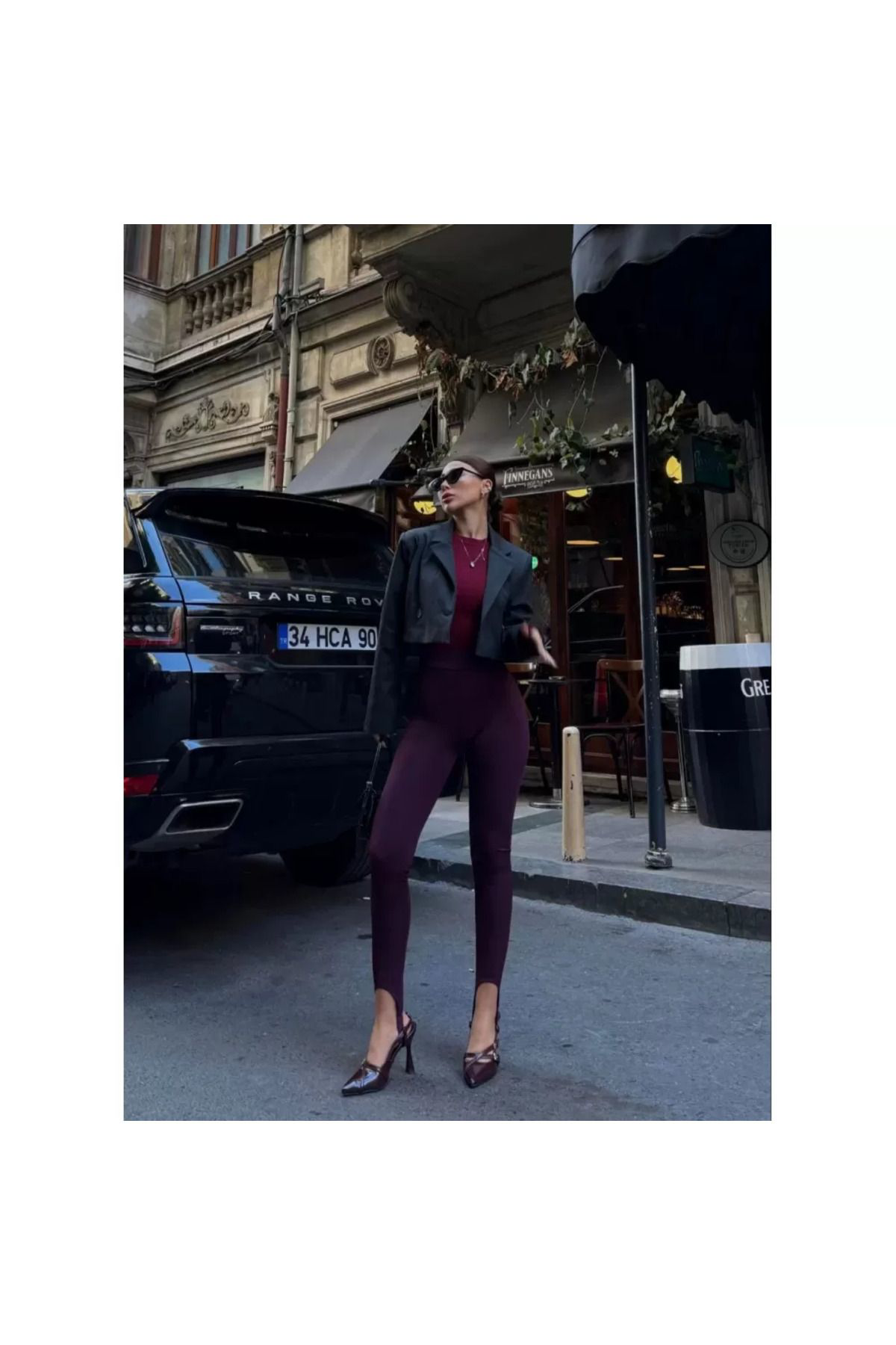 Beste Gürel Toparlayici Füzo Tayt Likrali Ayak Detayli - Bordo