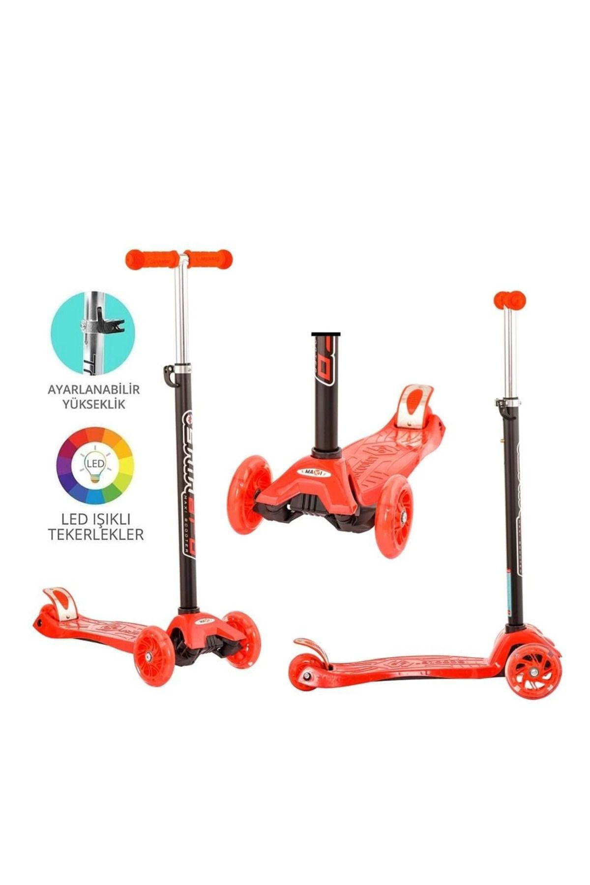 Yusuftex Torutoys Kirmizi Twist İşikli Scooter Kirmizi