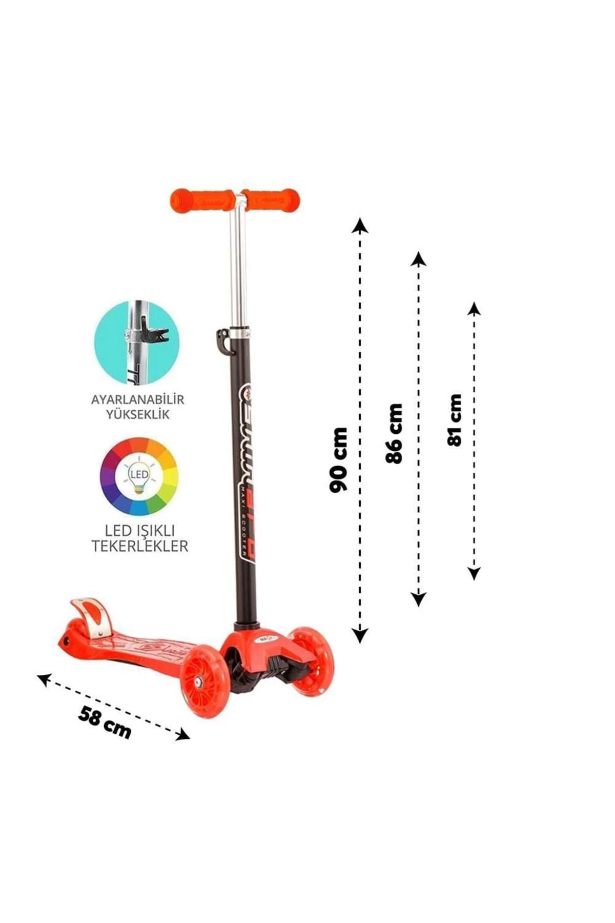 Yusuftex Torutoys Kirmizi Twist İşikli Scooter Kirmizi