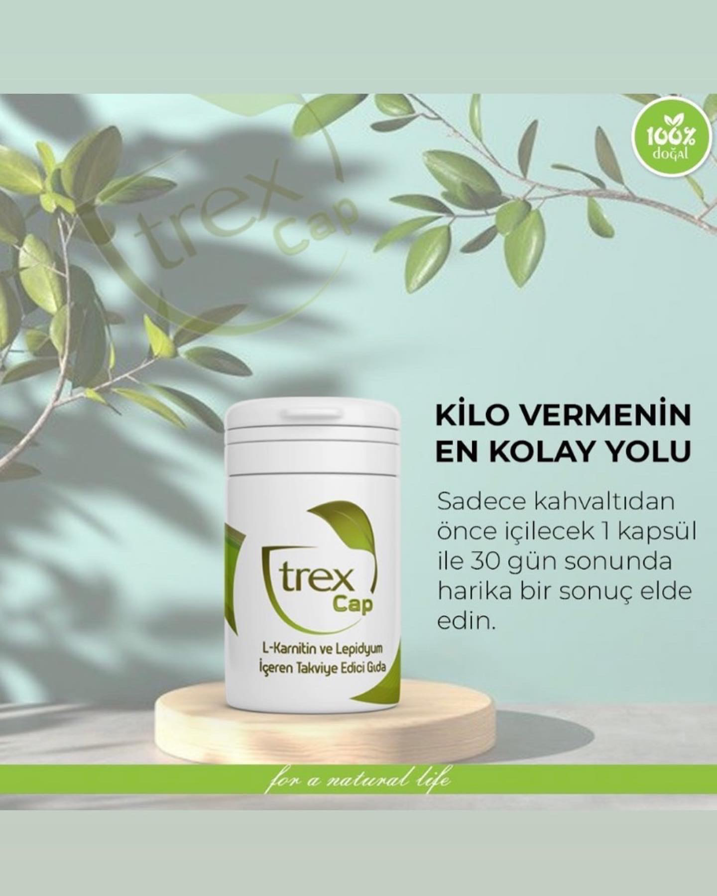 Trex Tea Trex Cap ,  30 Günde 30 Kapsül Su İle Yutulan Detox Kapsül
