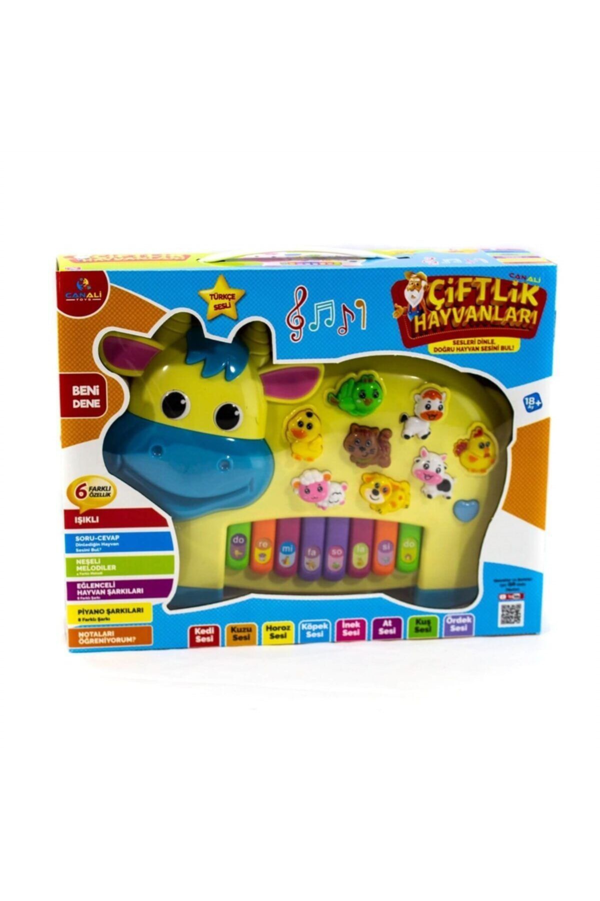 Can Ali Toys Türkçe Müzikli Eğitici İnek Figürlü Piyano Çiftlik Hayvanlari - B