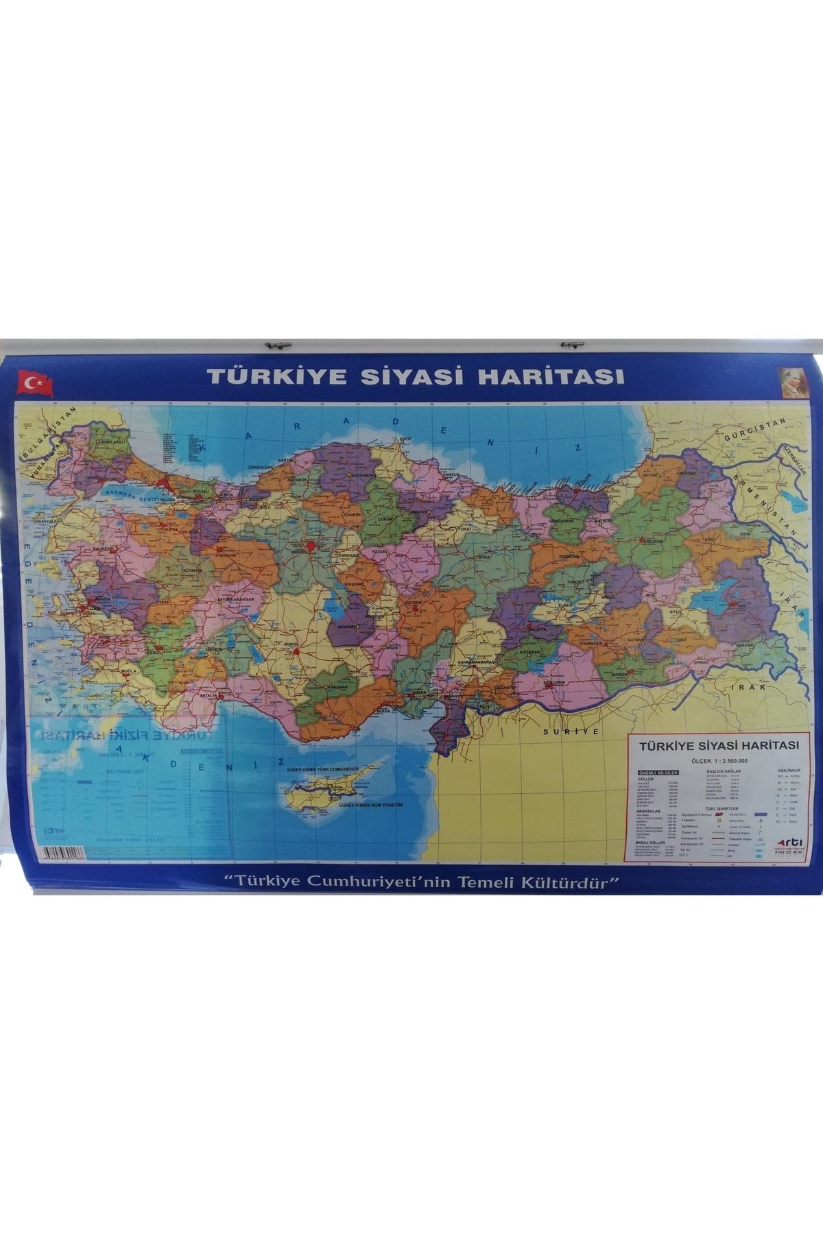 Arti Türkiye 50*70 Siyasi Ve Fiziki Harita