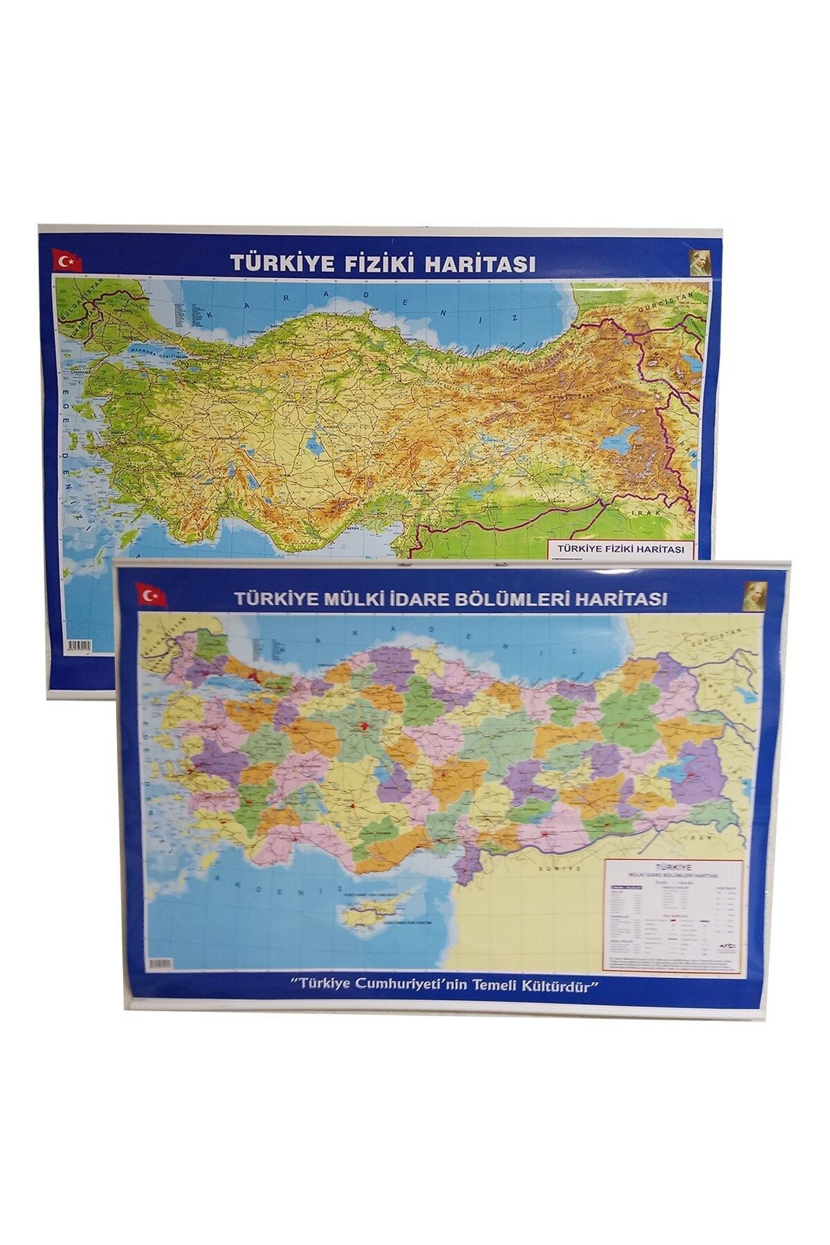 Arti Türkiye Haritasi Çift Tarafli Fiziki Ve Siyasi 70X100