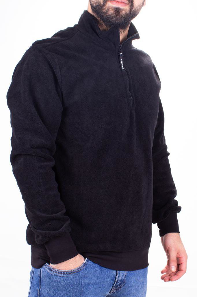 Twister Jeans Twister 1903 Siyah Fermuarli Dik Yaka Erkek Sweatshirt